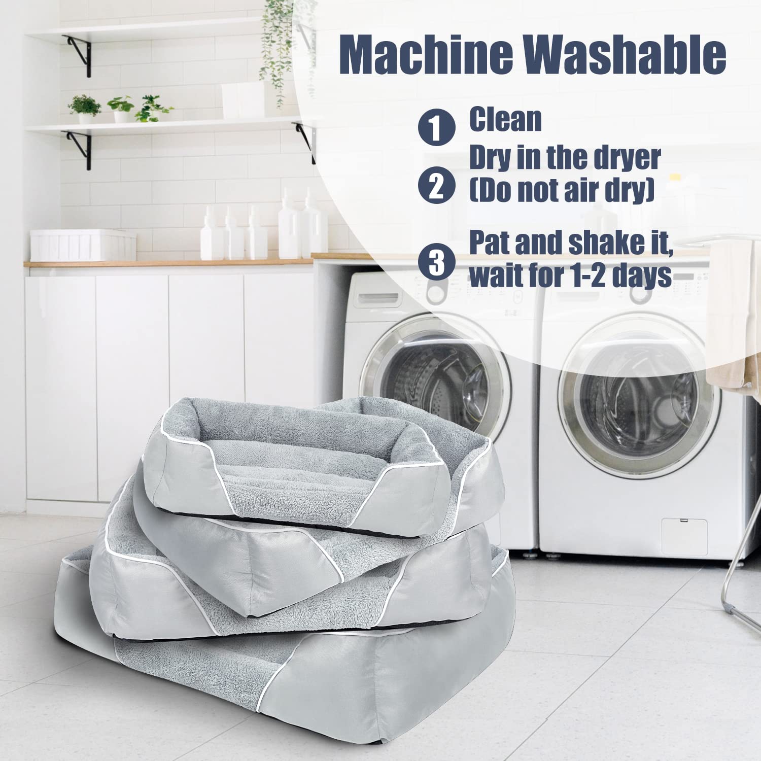 Dog Bed for Medium Dogs, Rectangle Machine Washable Dog Bed Warming Calming Pet Sofa Comfortable Orthopedic Dog Bed for Small Medium Dogs with