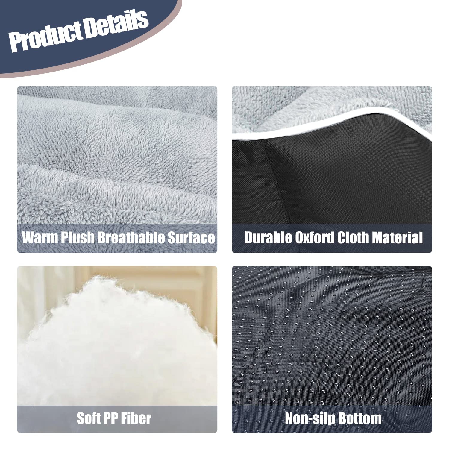 Lit pour chiens moyens, lit rectangulaire lavable à la machine lit pour chiens chaud sofa pour animal de compagnie confortable Orthopedic lit pour