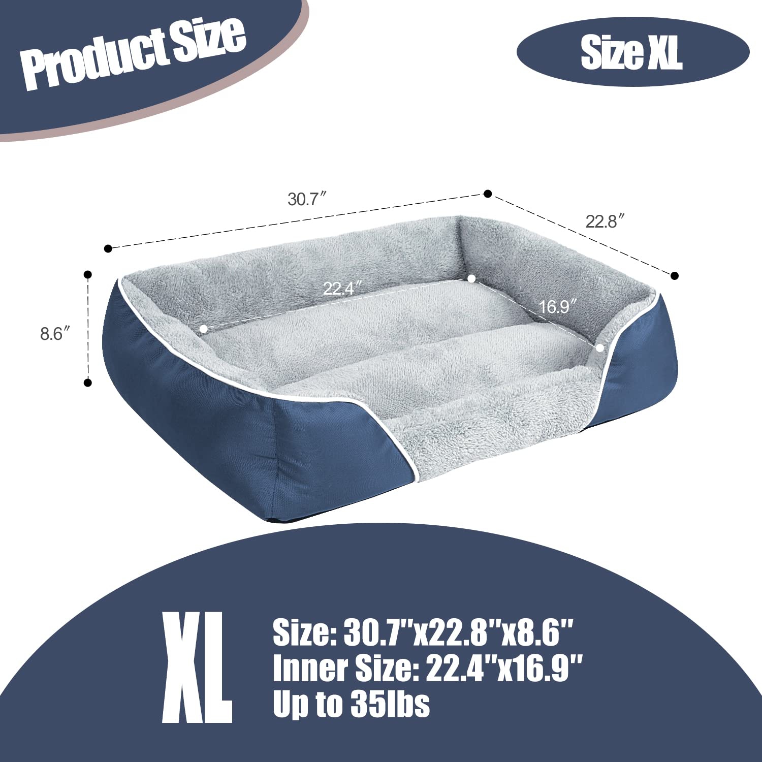 Navy blue clearance dog bed