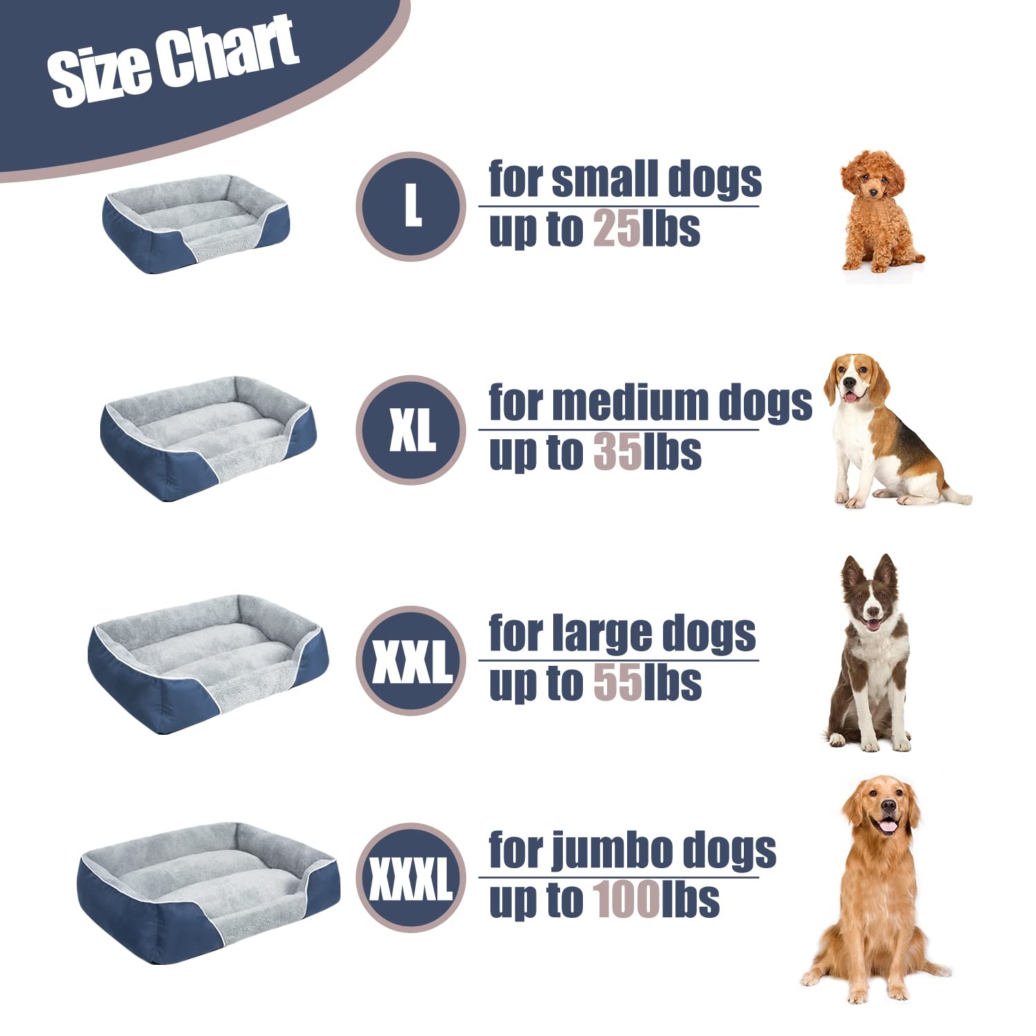 Dog Bed for Medium Dogs, Rectangle Machine Washable Dog Bed Warming Calming Pet Sofa Comfortable Orthopedic Dog Bed for Small Medium Dogs with