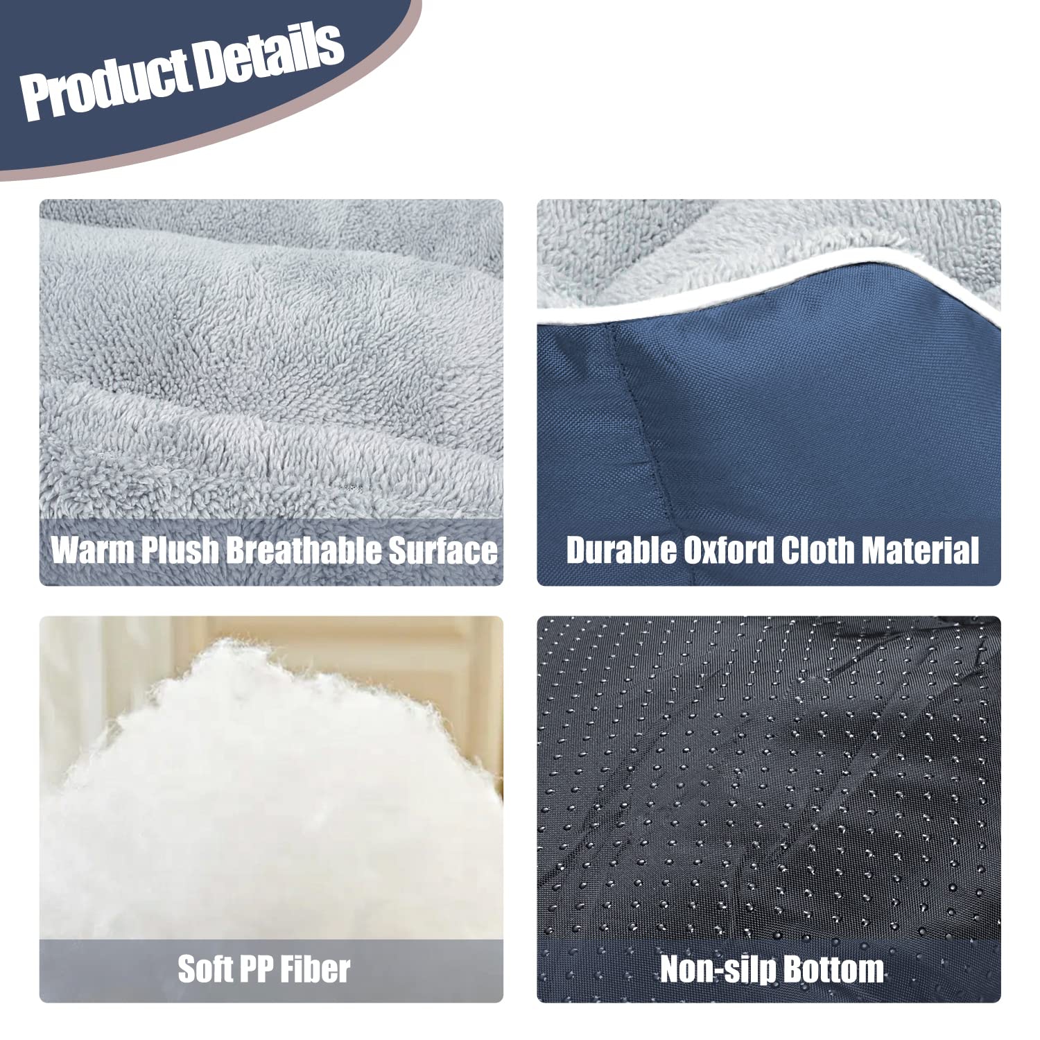 Dog Bed for Medium Dogs, Rectangle Machine Washable Dog Bed Warming Calming Pet Sofa Comfortable Orthopedic Dog Bed for Small Medium Dogs with