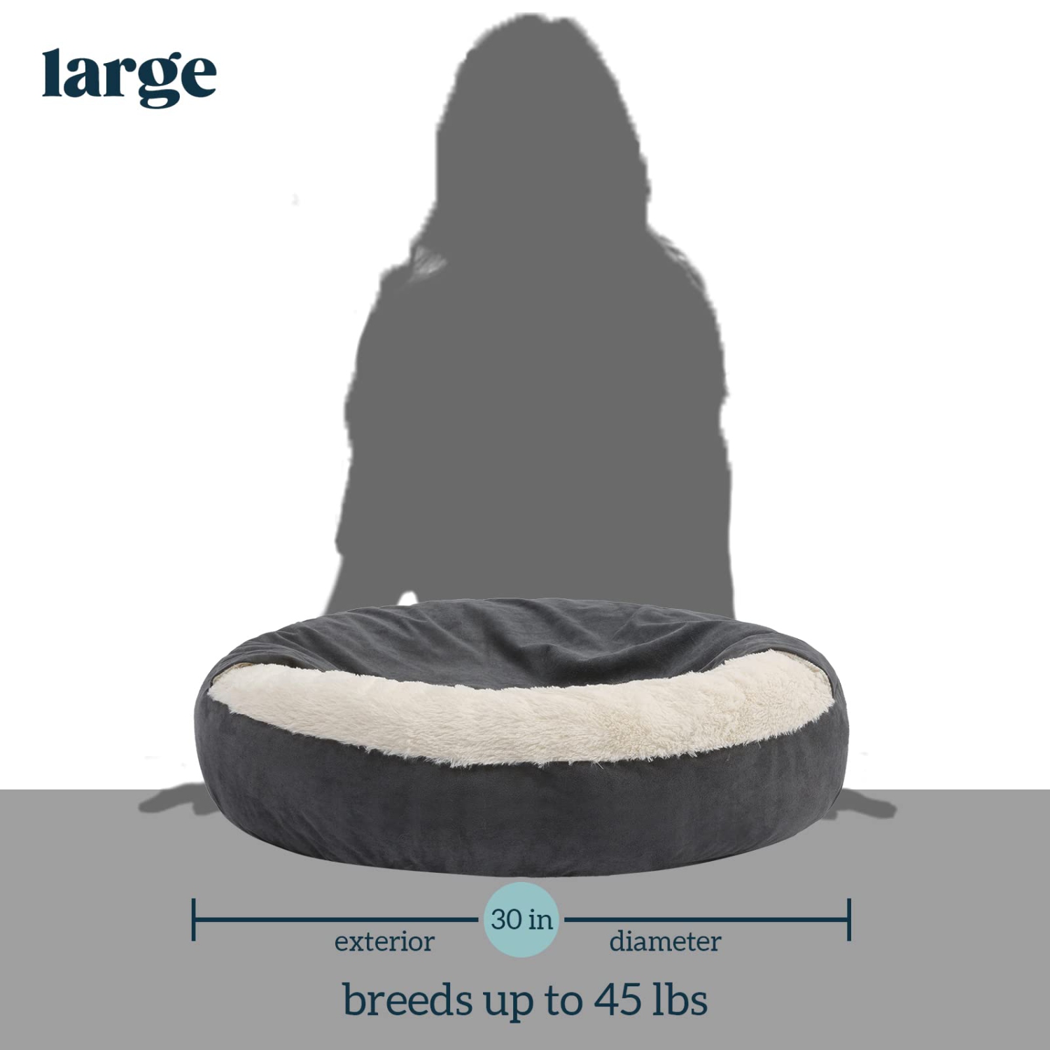 Lit Pelzin Cozy Cave pour chiens de taille moyenne jusqu'à 45lbs lb - Lits de chiots Burrow lavables avec couverture attachée - lit recouvert Dog