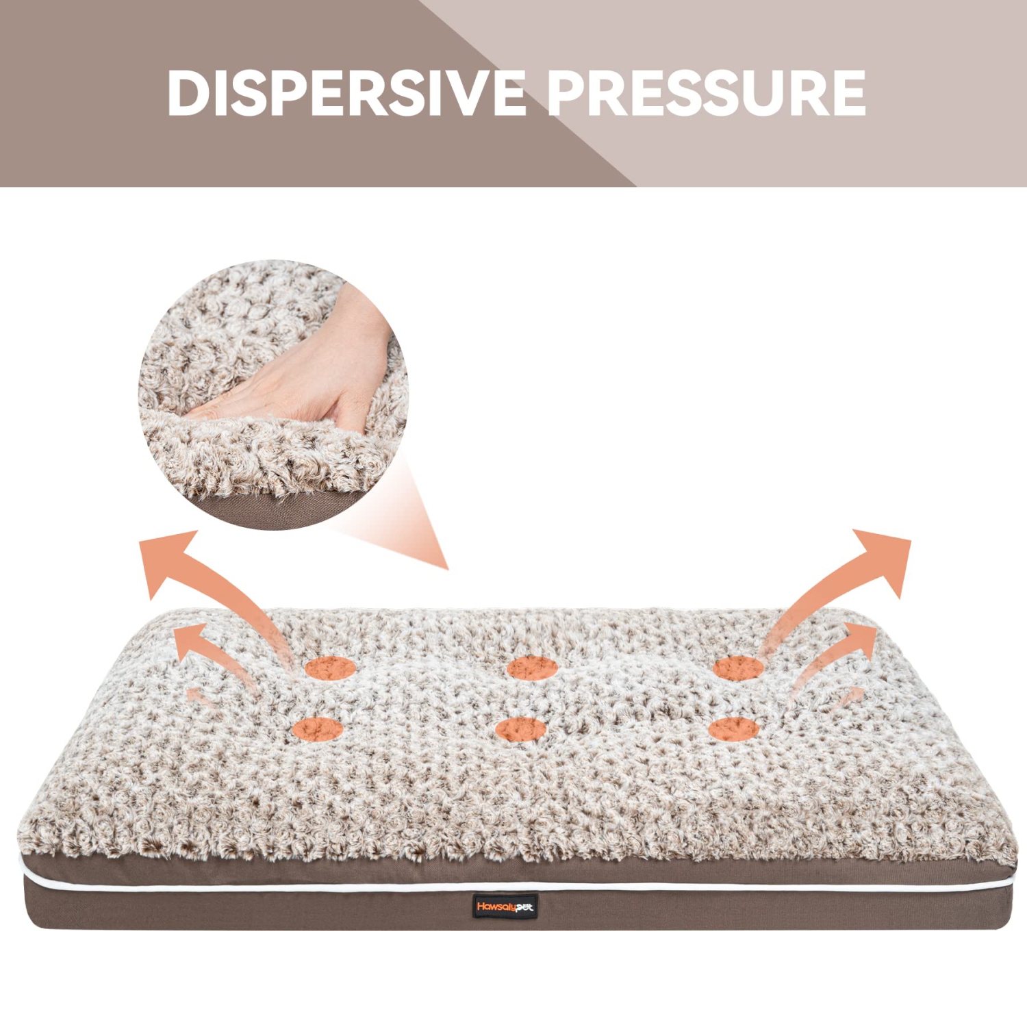 Fluffy Dog Bed for Large Medium Small Dogs Bottom Anti-Slip, Upper with PP-Padding Washable,Dog Crate Kennel Pad Mat,Plush Soft Pet Beds Memory Foam