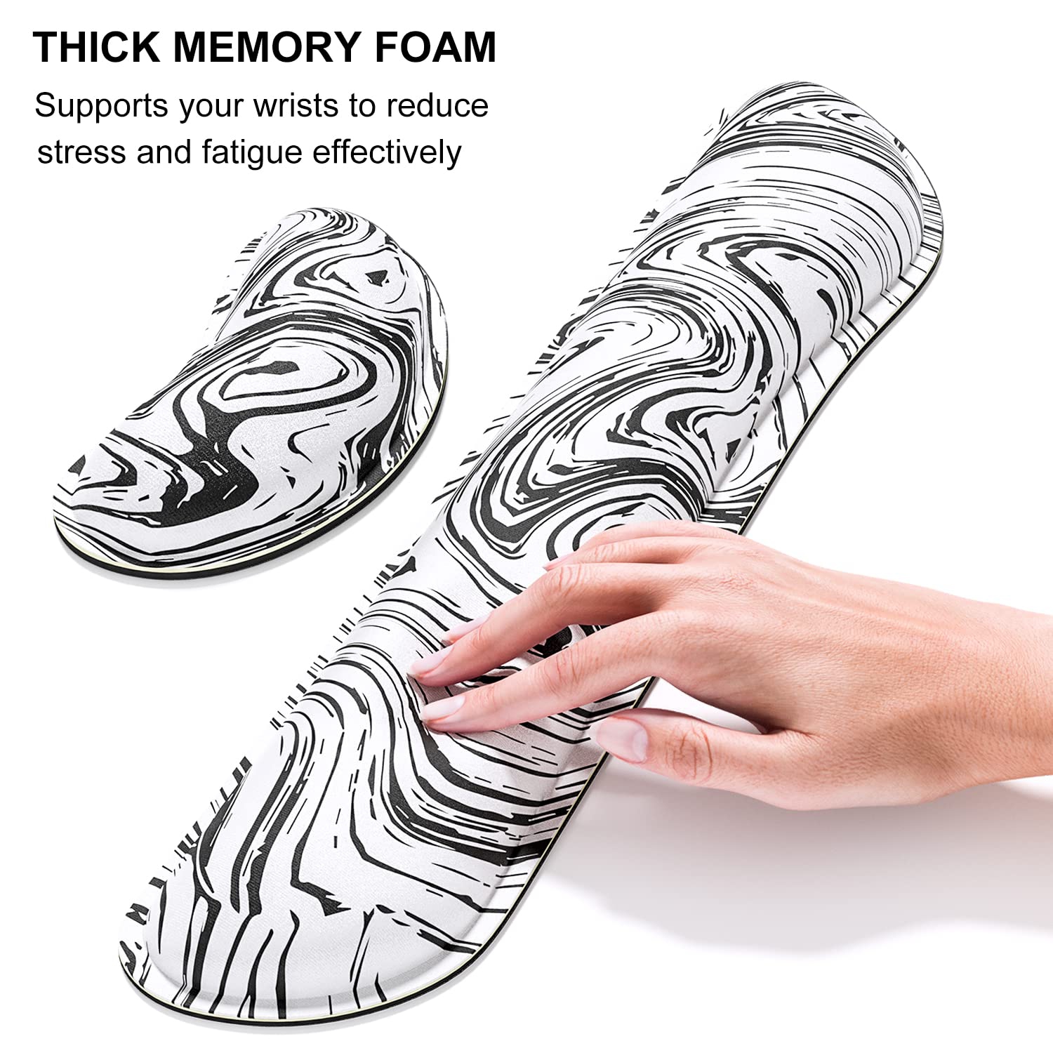 Keyboard Mouse Pad Set, XXL Large Desk Pad+Keyboard Wrist Rest+Mouse Wrist Cushion Support, Ergonomic Memory Foam, 35.5" x 15.7" Extended Mousepad,