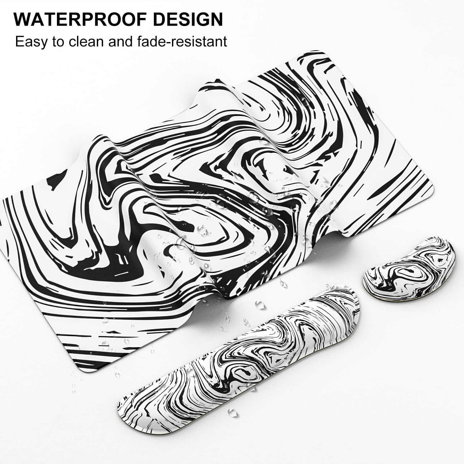 Keyboard Mouse Pad Set, XXL Large Desk Pad+Keyboard Wrist Rest+Mouse Wrist Cushion Support, Ergonomic Memory Foam, 35.5" x 15.7" Extended Mousepad,