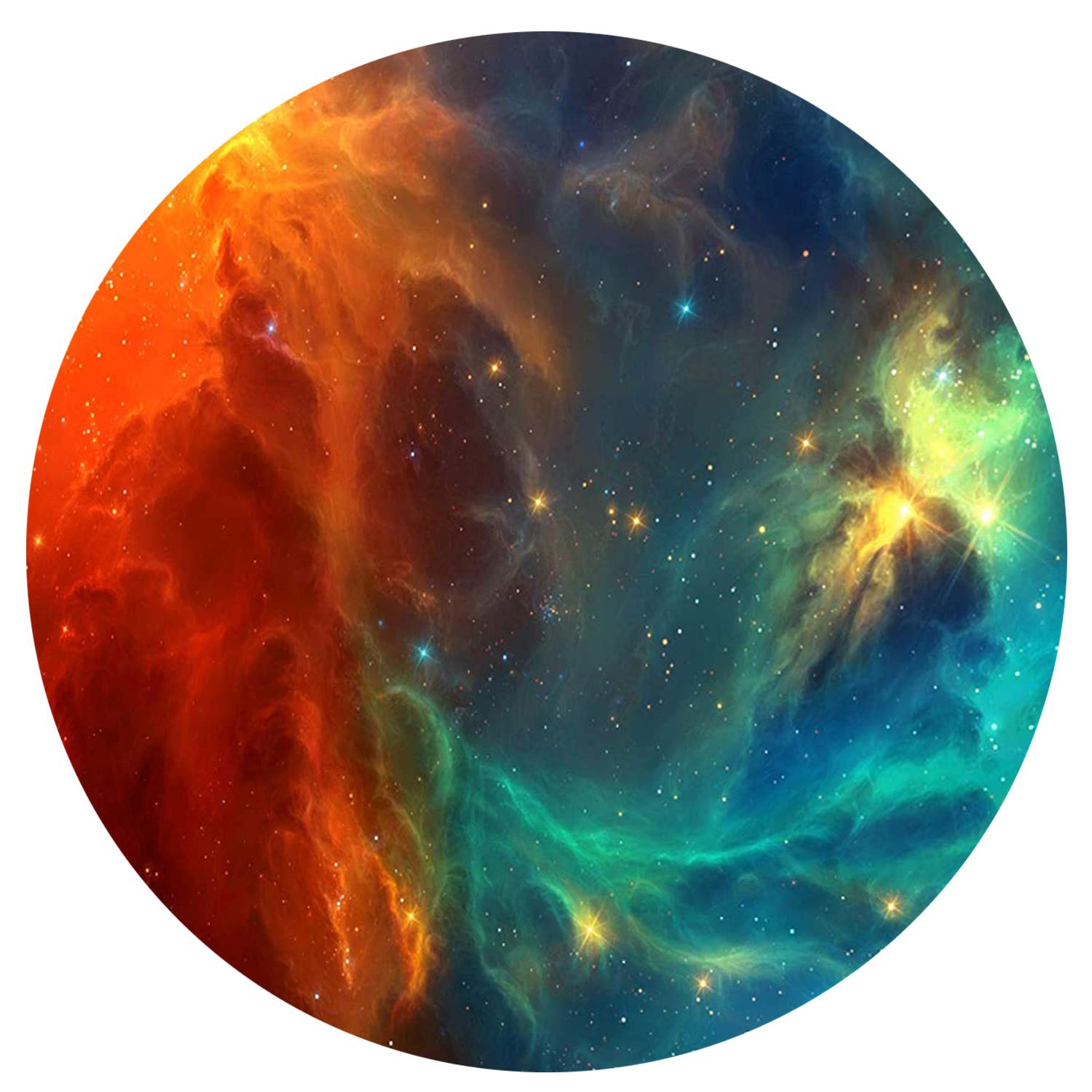 Mouse Pad Non-Slip Rubber Base Mousepad with Stitched Edge Gaming Round Mouse Pads 7.87 x 7.87 Inch (Dreamy Nebula)