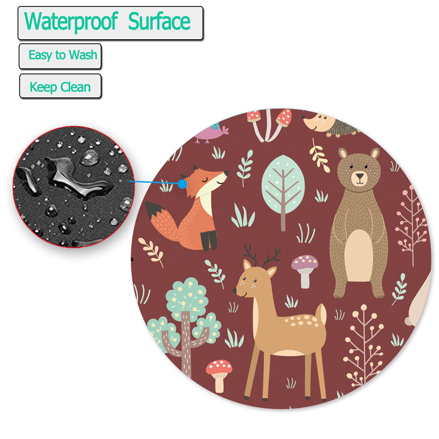 Tapis de souris à base en caoutchouc antidérapant avec tapis de souris de jeu rond texturé haut de gamme Stitched Edge de 7,87 x 7,87 po