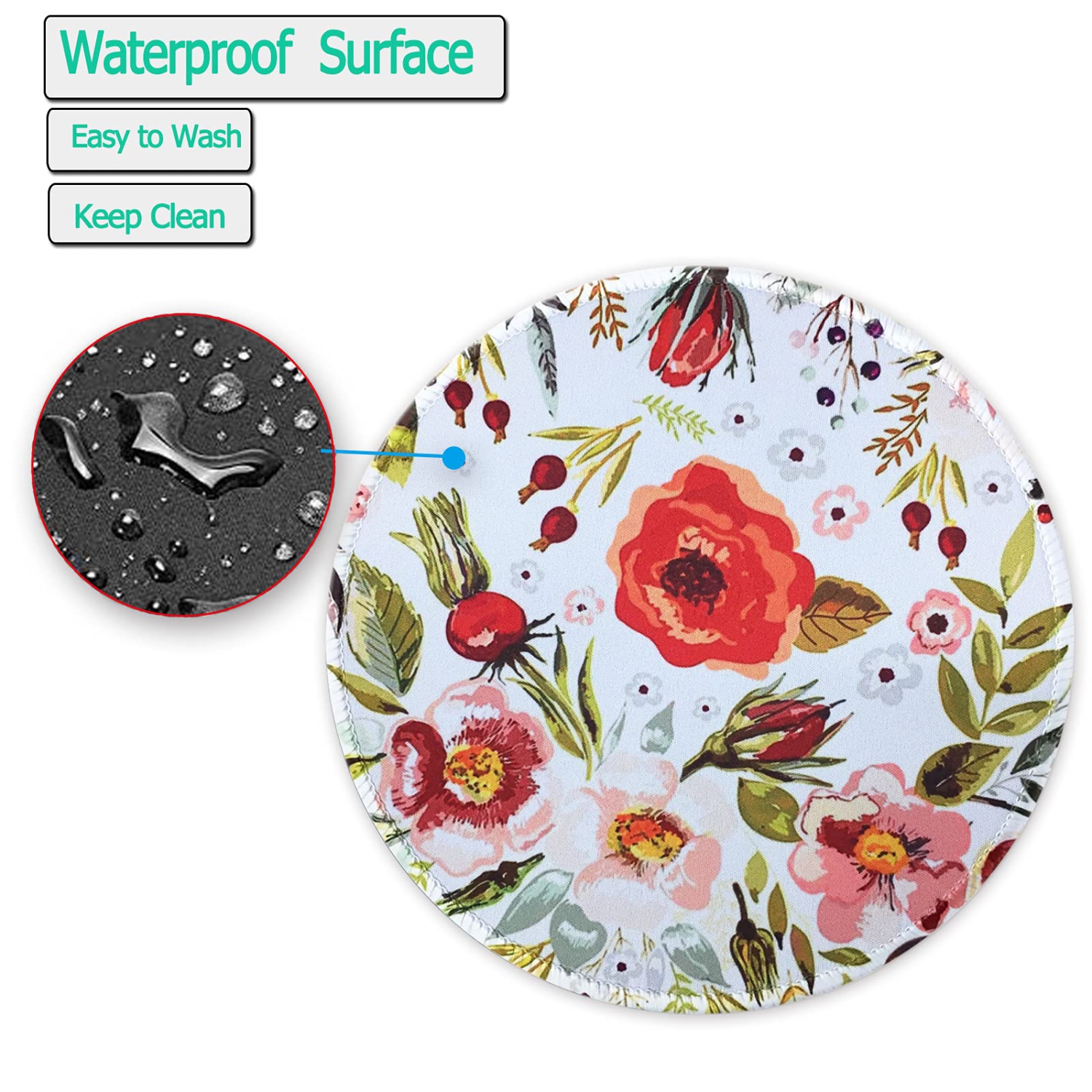 Mouse Pad Premium-Textured Mouse Mat Floral Mouse Pad Non-Slip Rubber Base Mousepad with Delicate Stitched Edge for Laptop, Computer & PC