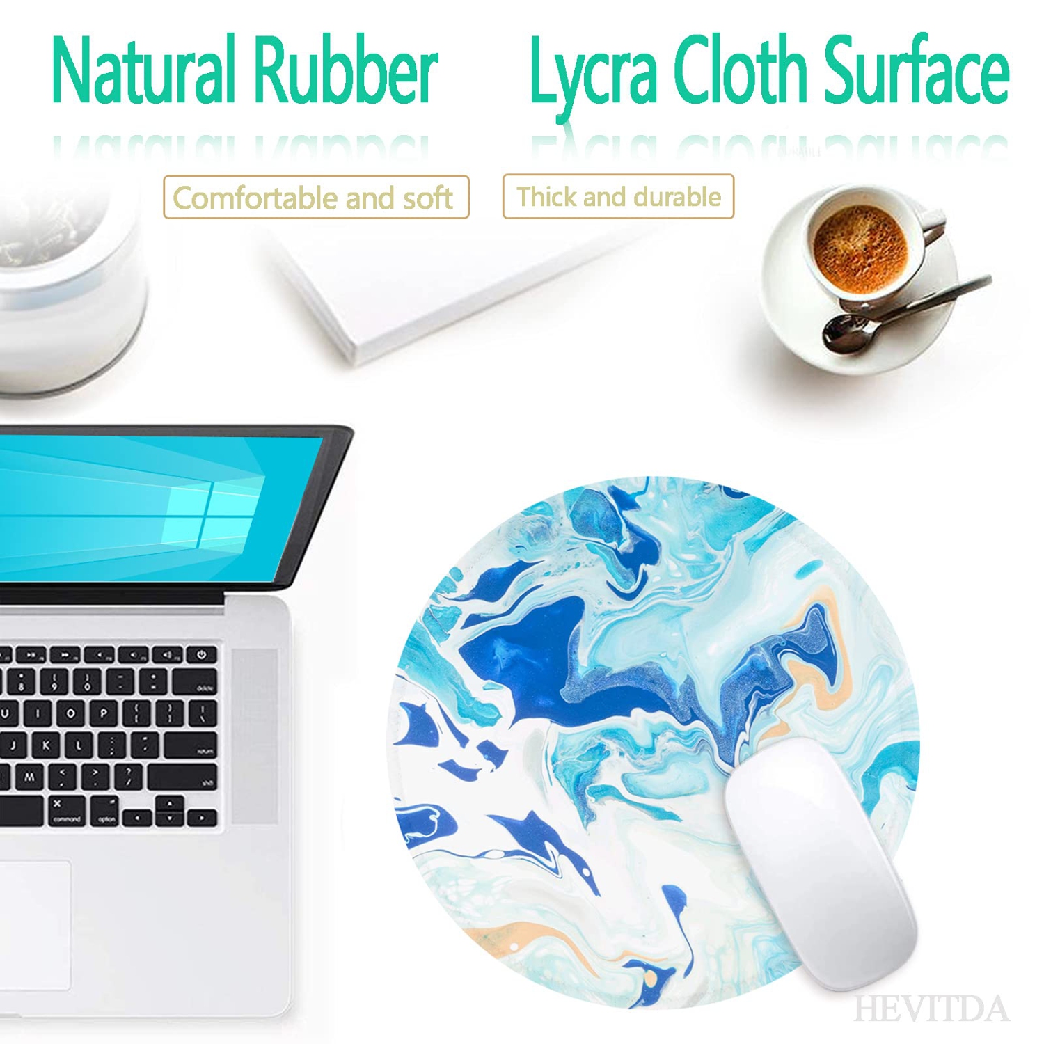 Mouse Pad Non-Slip Rubber Base Mousepad with Stitched Edge Premium-Textured Mouse Mat Gaming Round Mouse Pads 7.87 x 7.87 Inch