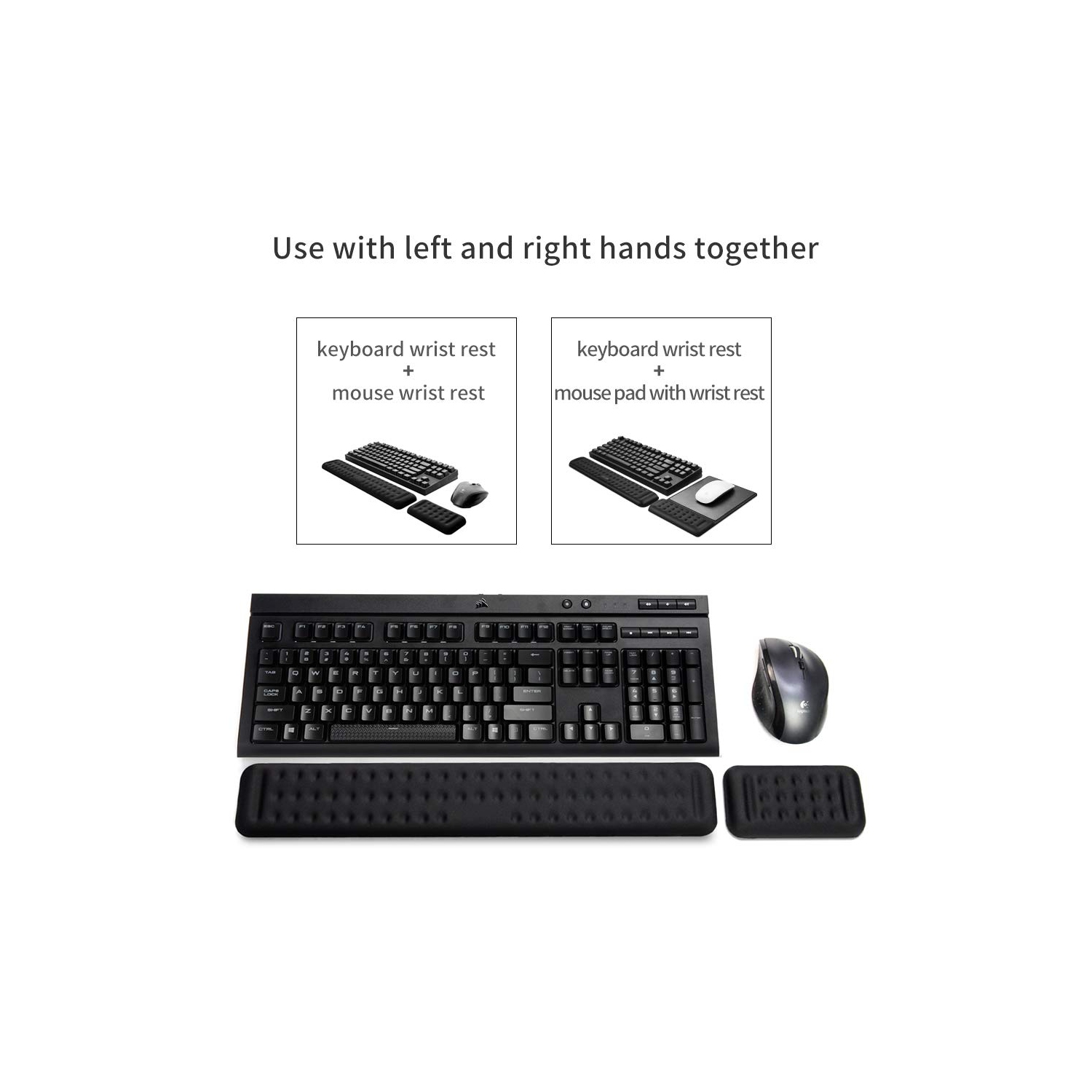 Keyboard and Mouse Wrist Rest Set Gaming Memory Foam Ergonomic Hand Palm Rest Support for Computer, PC, Laptop, Mac Typing and Wrist Pain Relief and