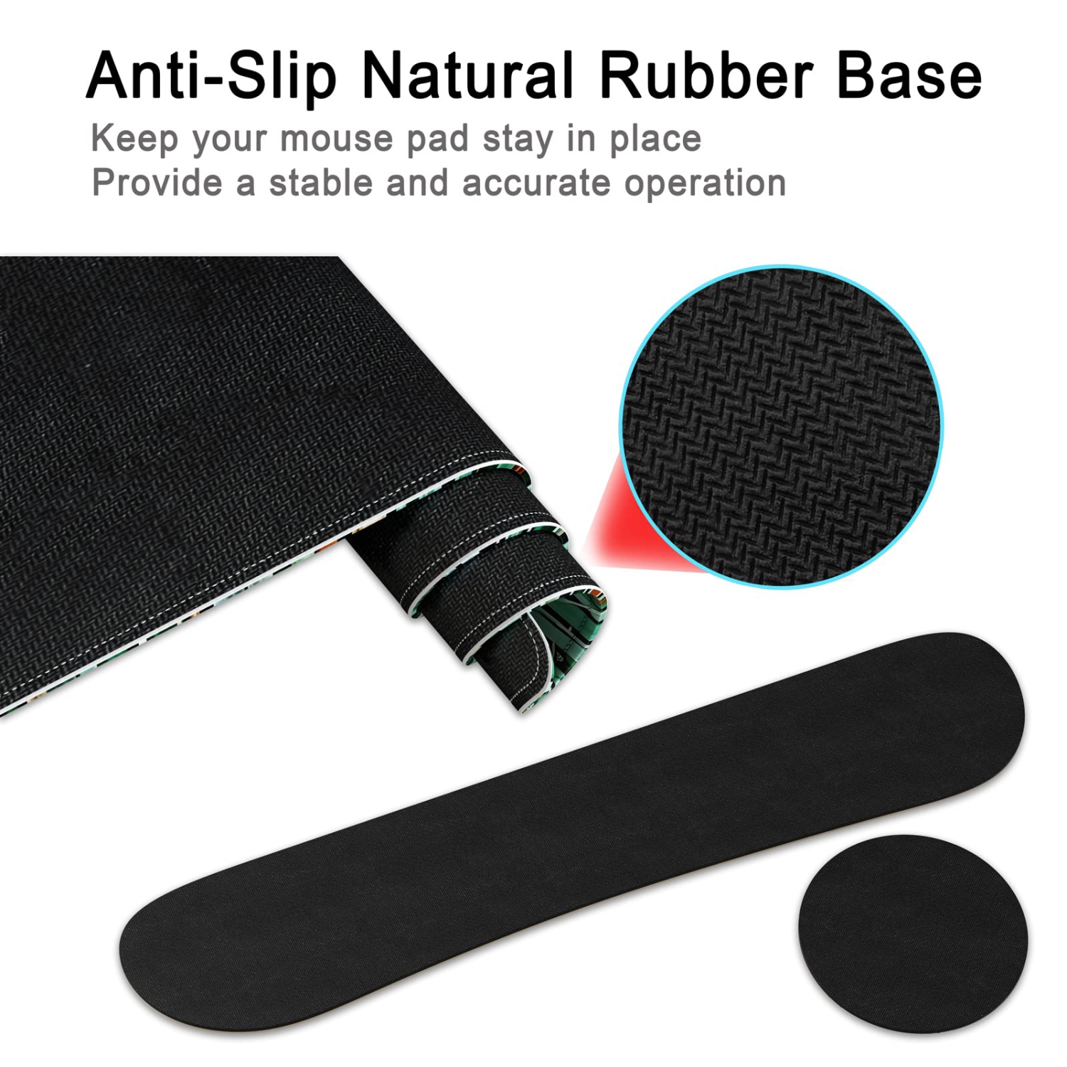 Grand tapis de souris 4-en-1, repose-poignet, long tapis de souris de jeu avec repose-poignets, tapis de bureau ergonomique antidérapant pour le