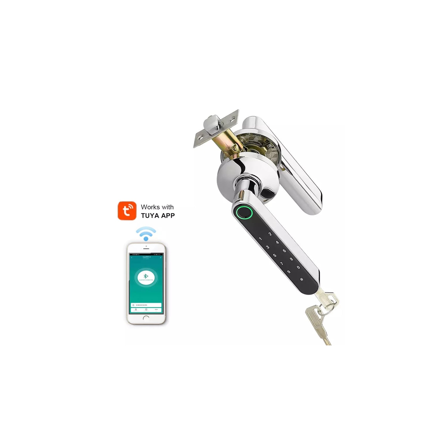 ISPEKTRUM iSM06 Biometric Smart Door Lock with Keypad Keyless Entry Fingerprint Door Handlesets, Passcodes, Keys Unlock for Home, Apartment, Office,