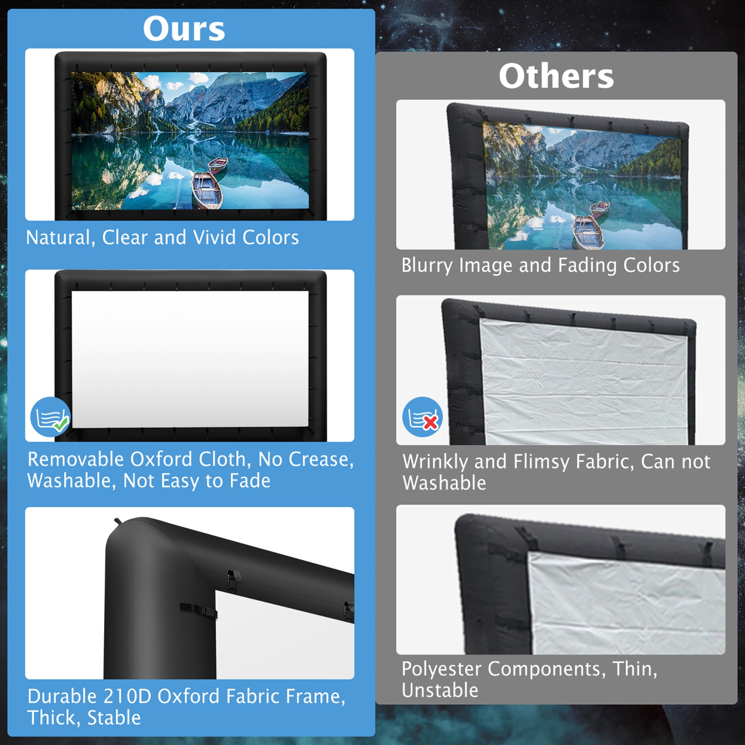 Gymax 16 Ft Inflatable Movie Screen Outdoor Projector Screen w/ Air Blower Carry Bag