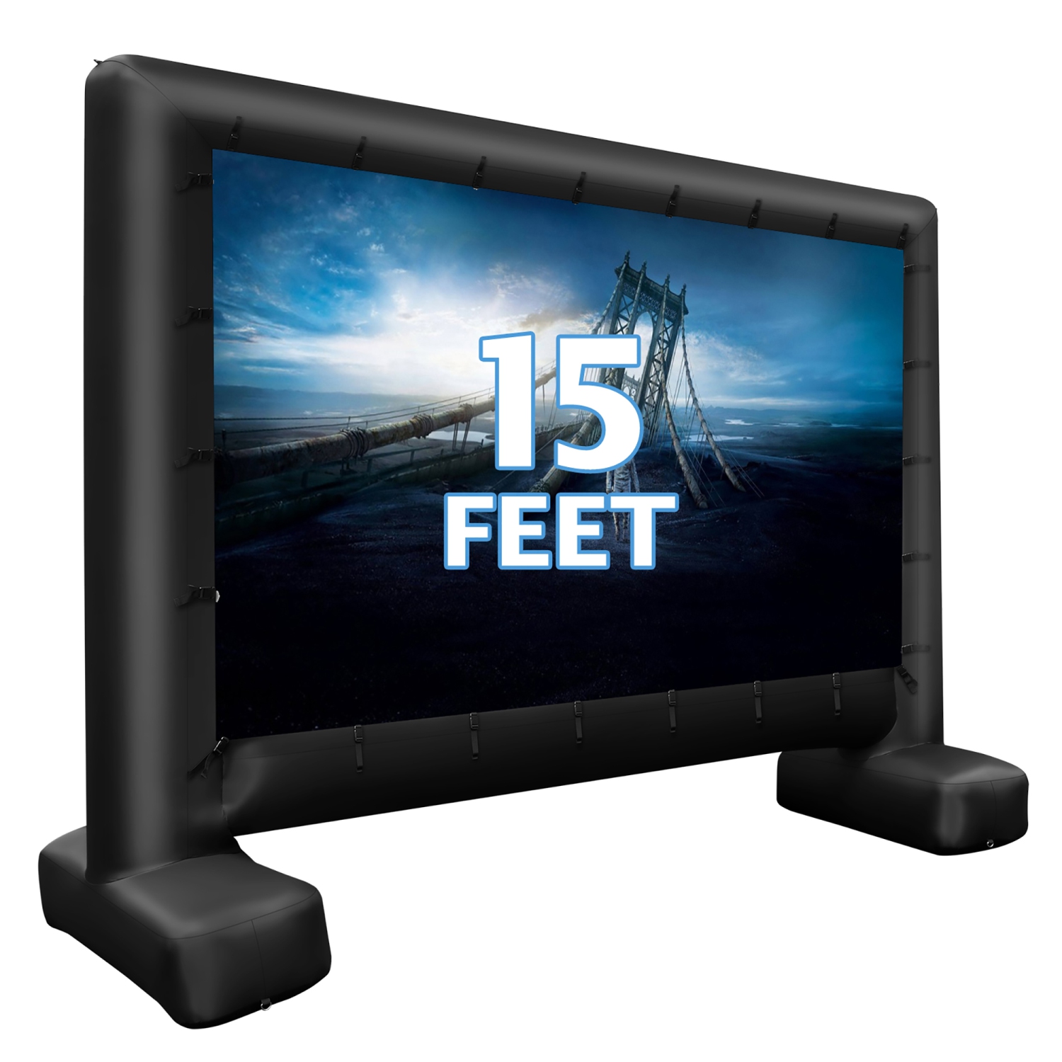 Gymax 15 Ft Inflatable Movie Screen Outdoor Projector Screen w/ Air Blower Carry Bag