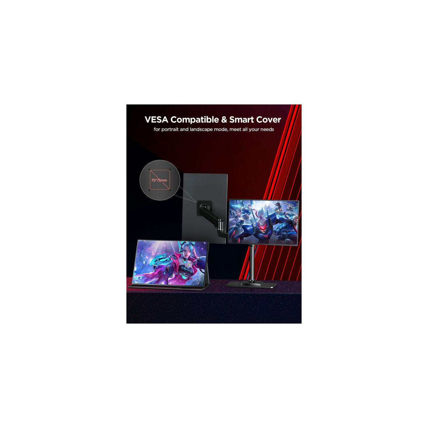 Refurbished Excellent UPERFECT 120HZ Gaming Monitor 16" 2K QHD Laptop Monitor for PS5, Xbox, Nintendo Switch, HDR FreeSync