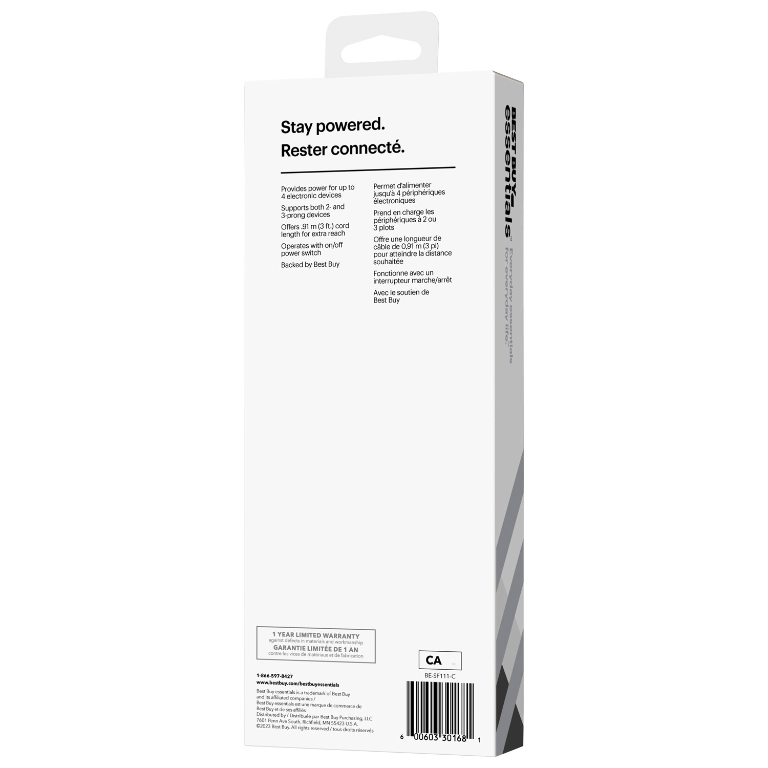 Parasurtenseur à 4 prises Best Buy Essentials - Exclusivité Best Buy