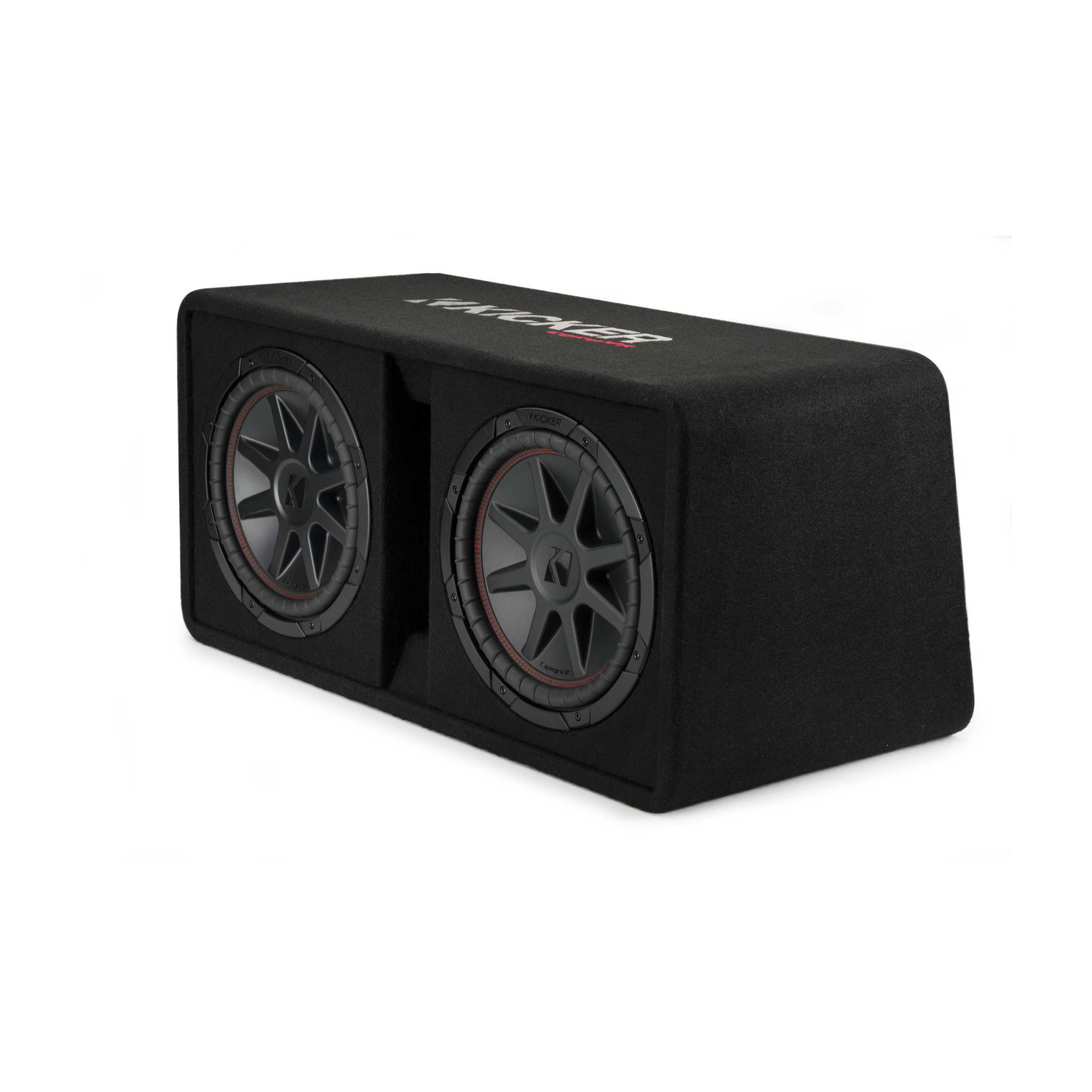 Kicker 48DCVR122 CompVR 12" dual subwoofers in vented box, 2-ohm, RoHS Compliant
