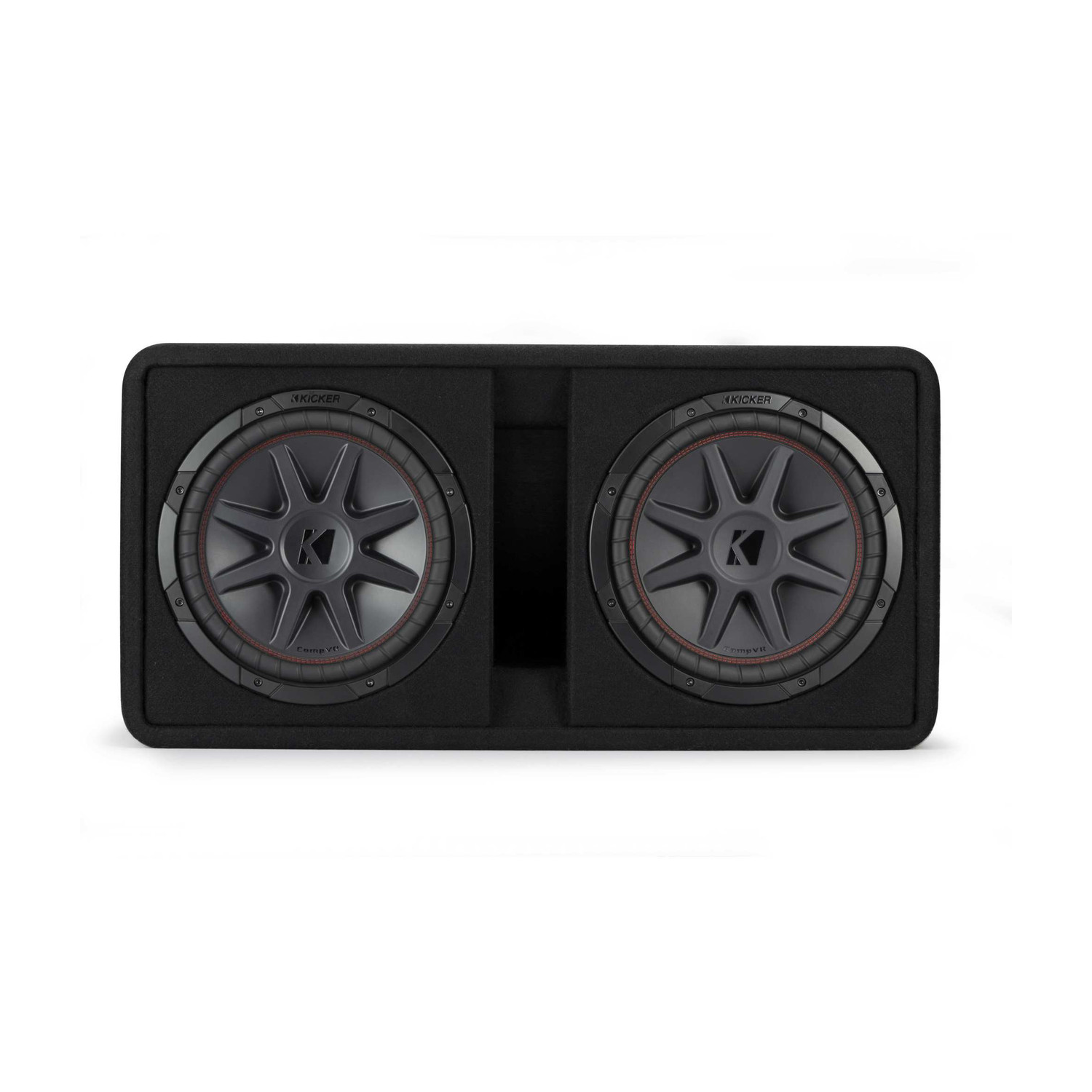Kicker 48DCVR122 CompVR 12" dual subwoofers in vented box, 2-ohm, RoHS Compliant