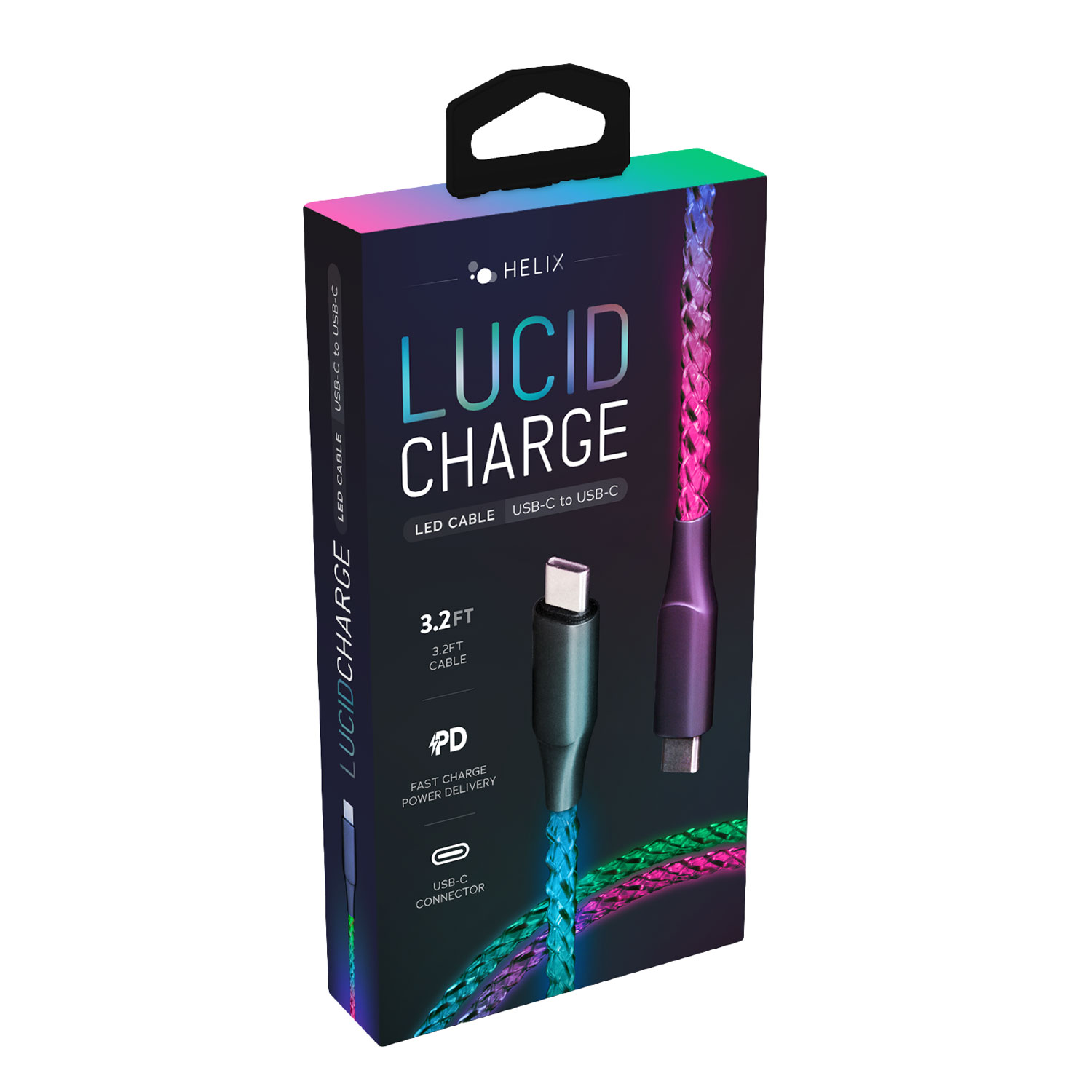 Helix Lucid LED 1m USB-C to USB-C Charge/Sync Cable (ETHCLTLED)