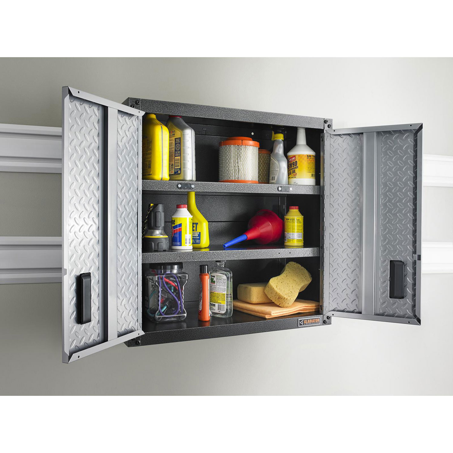 Gladiator Wall GearBox Steel Cabinet - Silver Tread