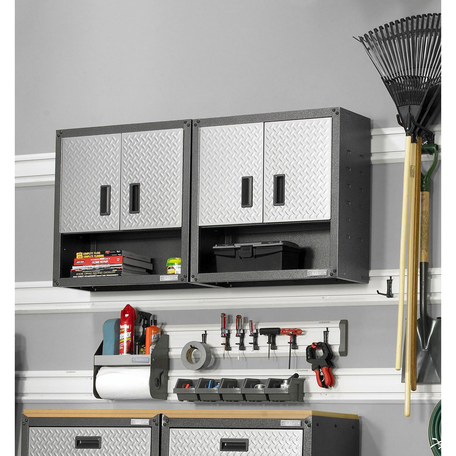 Gladiator Wall GearBox Steel Cabinet - Silver Tread