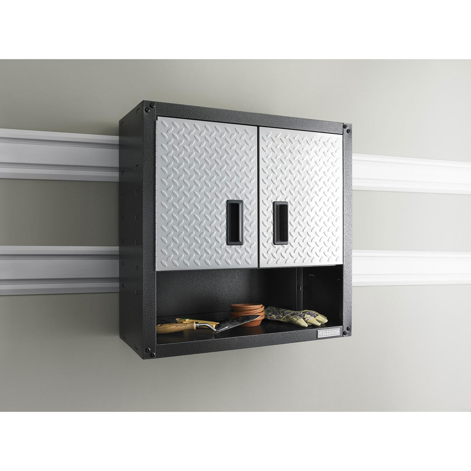 Gladiator Wall GearBox Steel Cabinet - Silver Tread