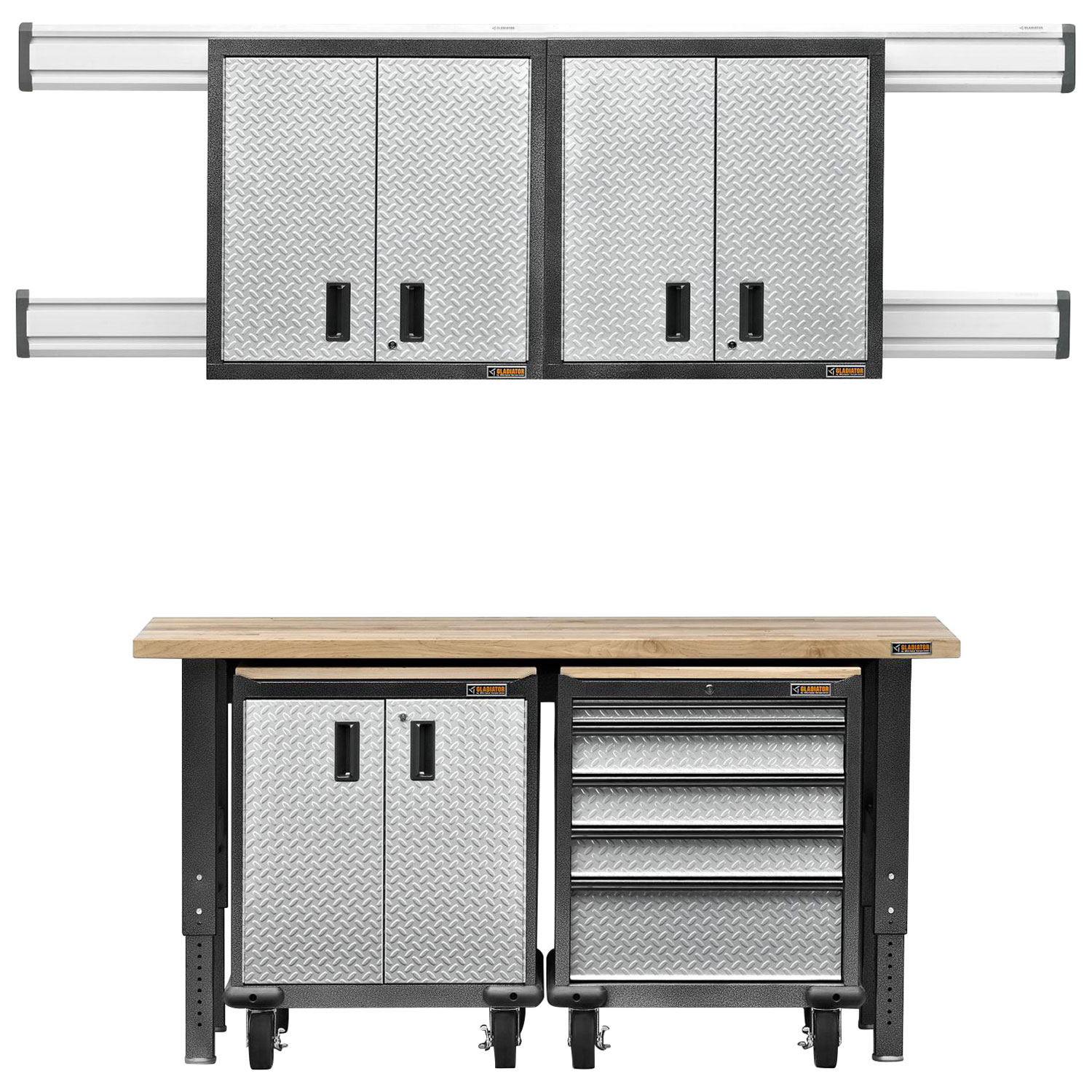 Gladiator 30 Wall GearBox Steel Cabinet - Silver Tread