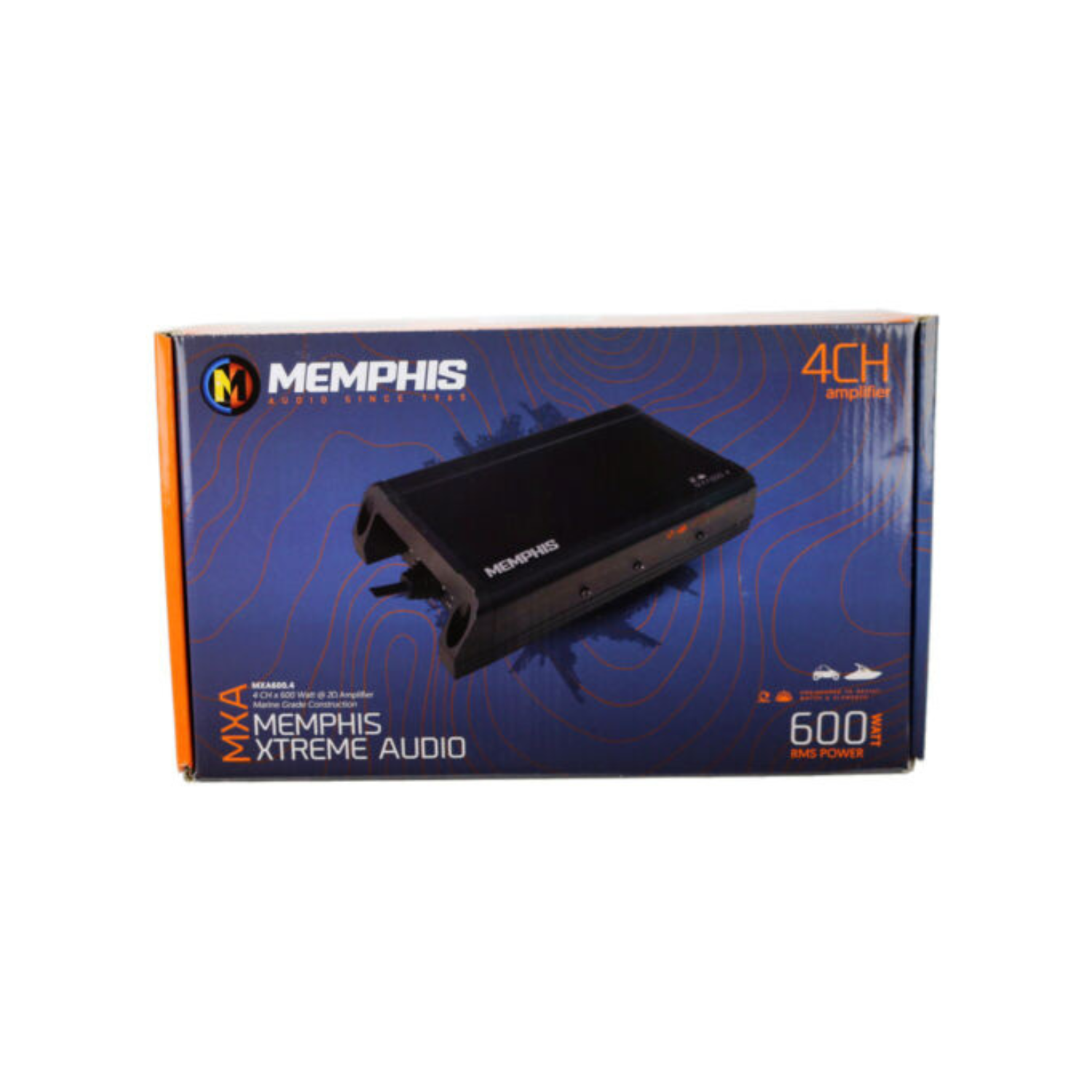 Amplificateur nautique de classe D à 4 canaux 600&nbsp;W RMS de MXA600,4 W Memphis Audio