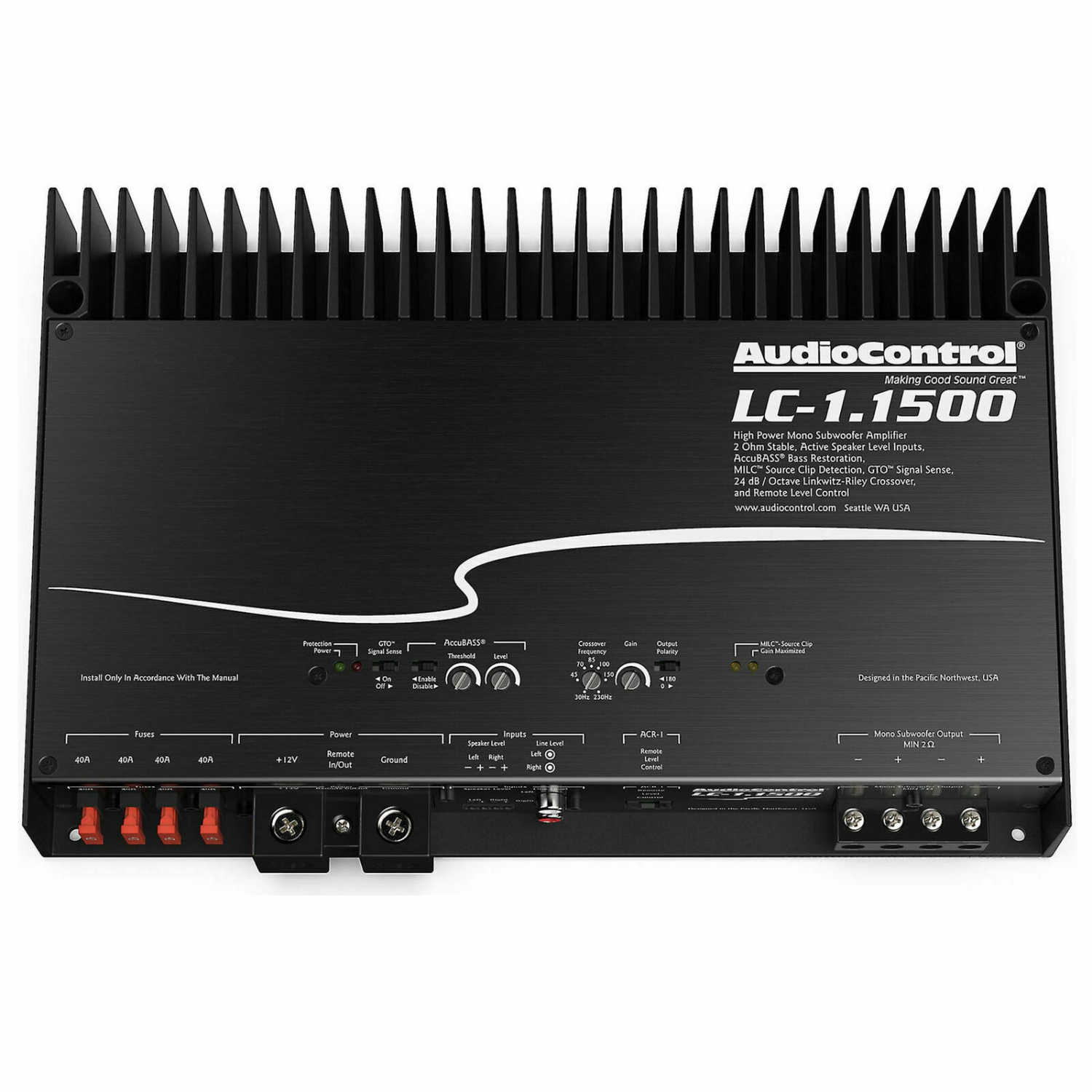 AudioControl LC-1.1500 Amplificateur mono subwoofer à haute puissance avec incubation