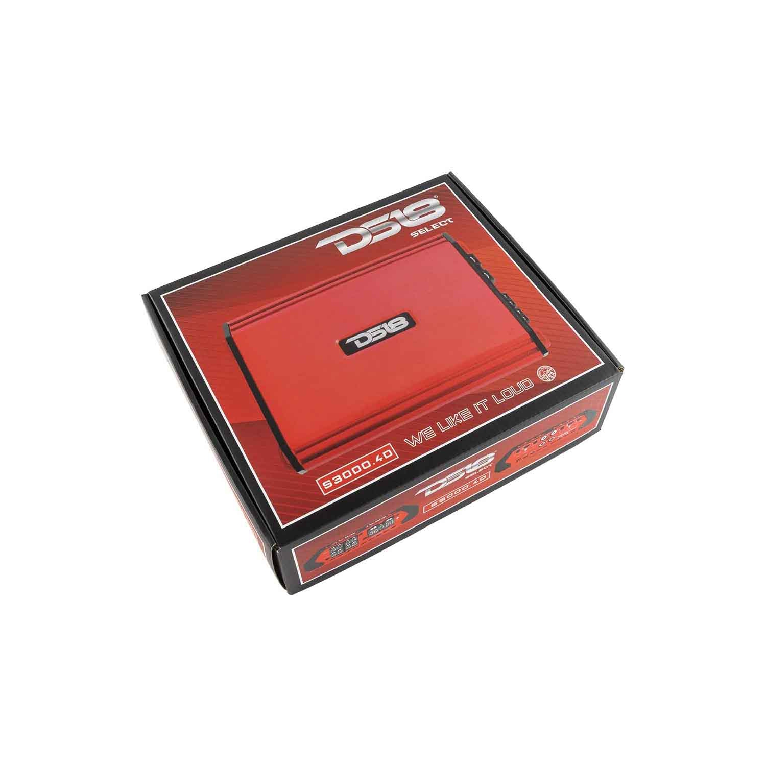 DS18 S-3500.1D/RD 3500W Monoblock Class-D Stereo Car Audio Amplifier - Red
