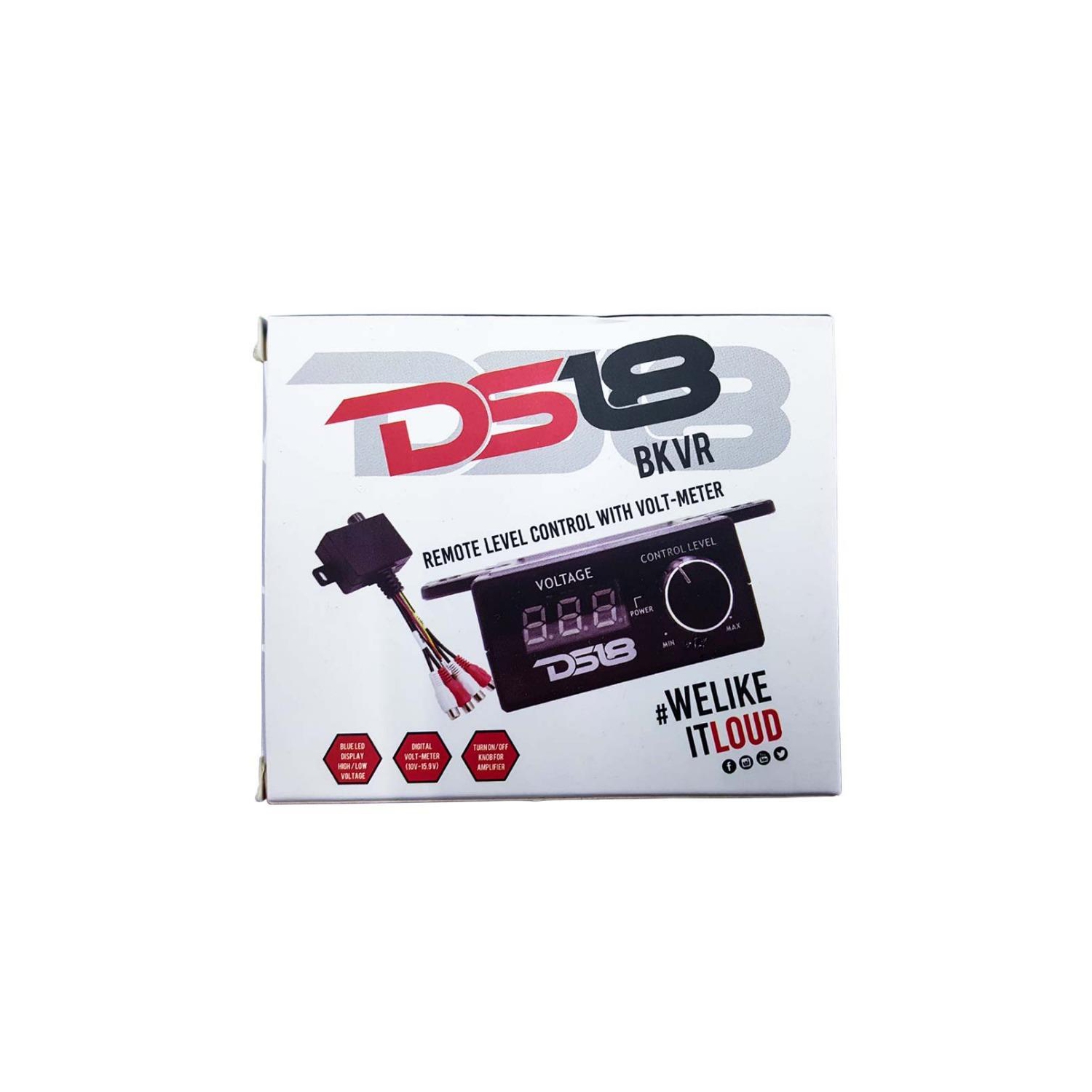 DS18 BKVR Universal Car Amplifier Remote Level Control Bass Knob w/ Volt-Meter