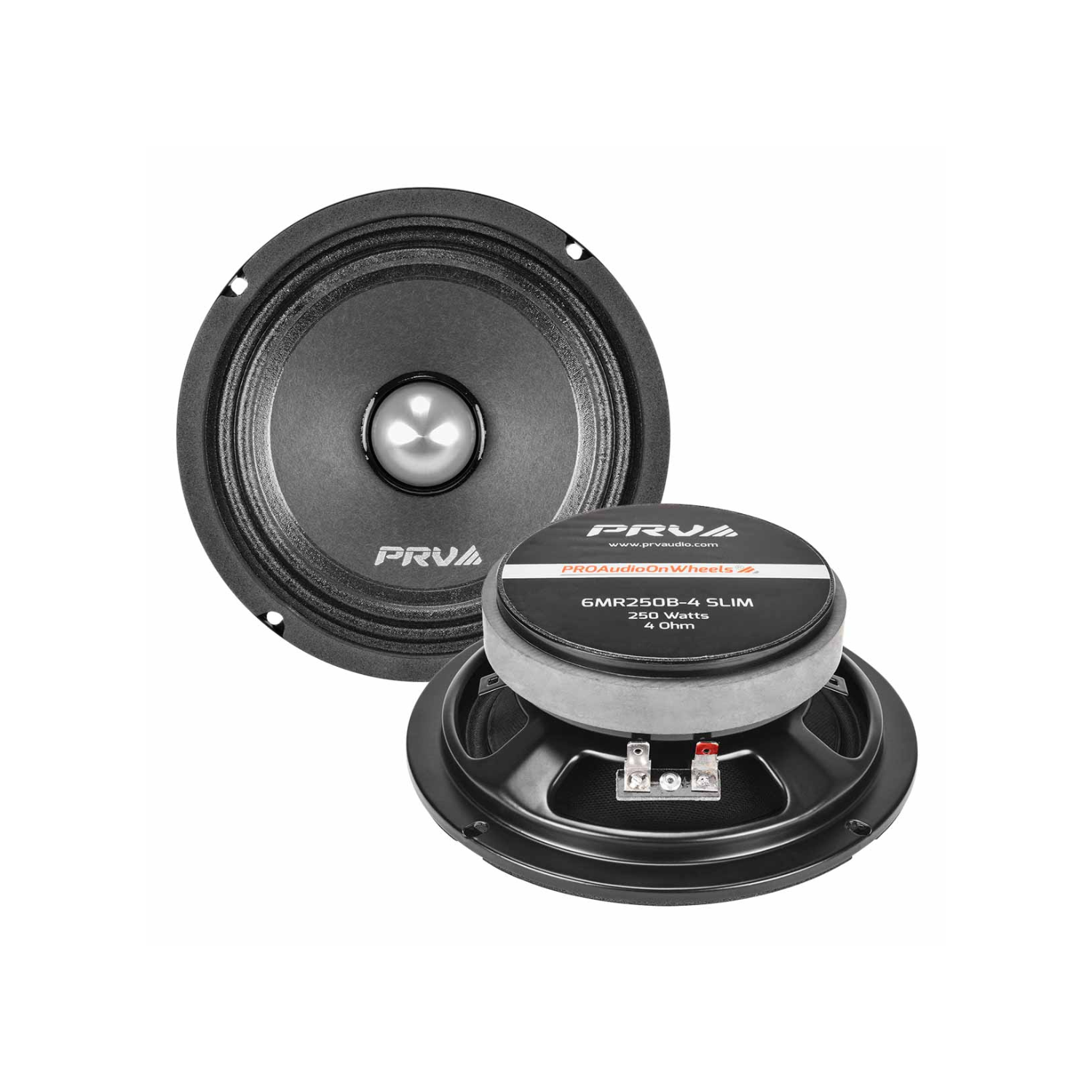 PRV Audio 6MR250B-4 SLIM 6,5 po 500&nbsp;W Max haut-parleur compact gamme moyenne 4 ohms