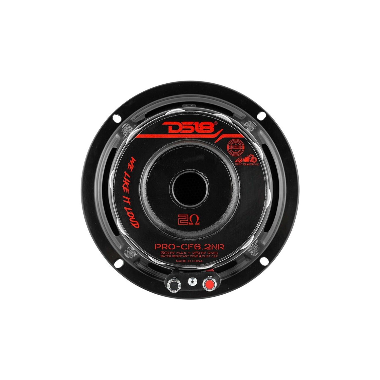 DS18 PRO-CF6.2NR 6.5" 500W Max 2-Ohms Water-Resistant Mid-Bass Loudspeaker