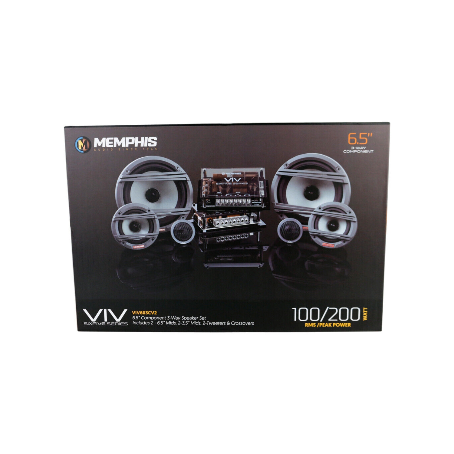 Memphis Audio VIV603CV2 6.5" 3-Way 160W Max 2-Ohms Car Component Speaker System