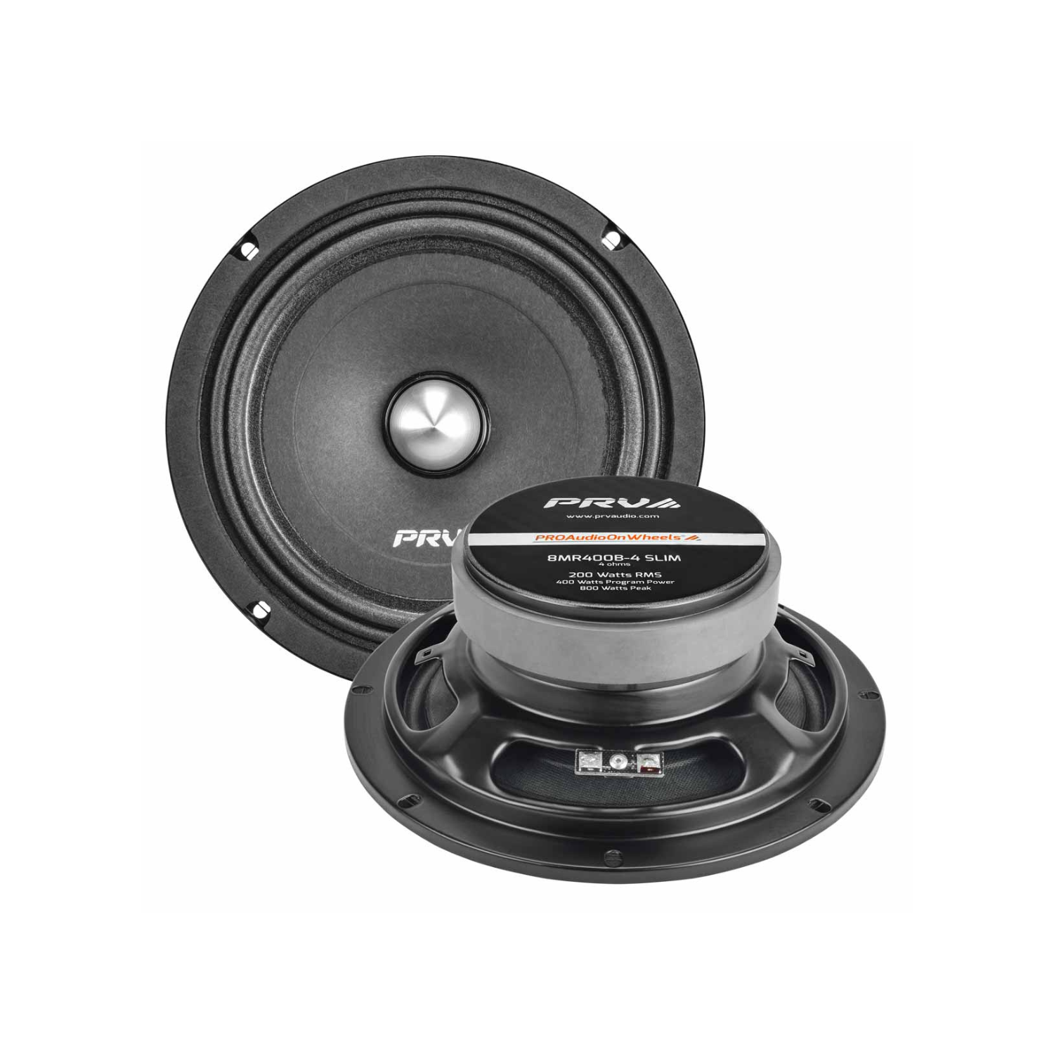 PRV Audio 8MR400B-4 SLIM 8" 400W 4-Ohms Car Midrange Bullet Slim Loudspeaker
