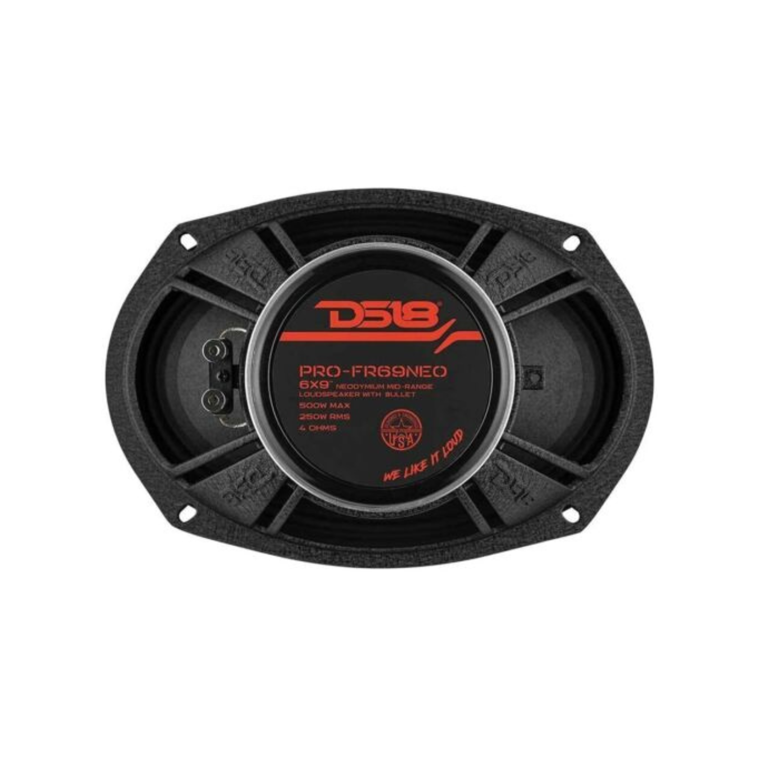 DS18 PRO-FR69NEO 6" x 9" 500W Max 4-Ohms Car Audio Full Range Bullet Speaker