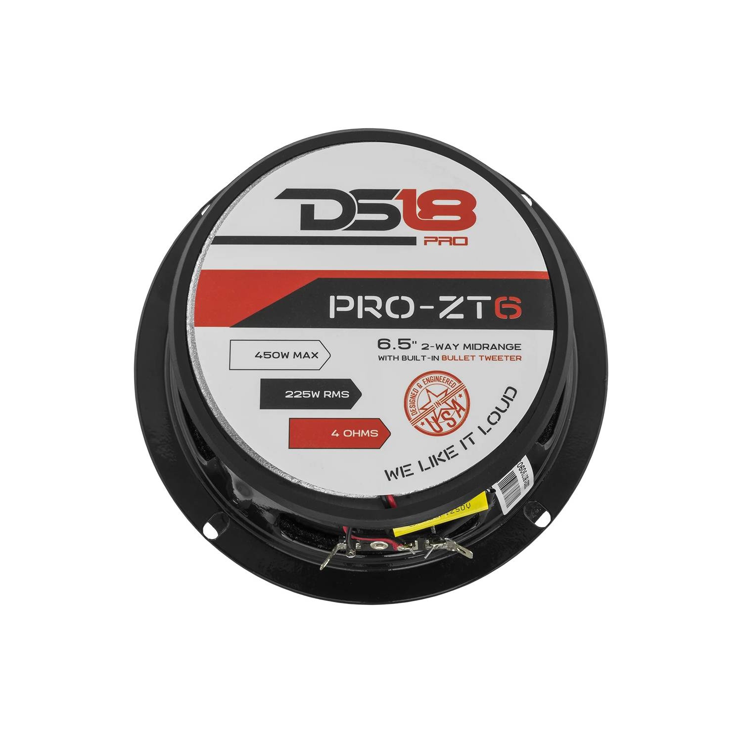 DS18 PRO-ZT6 450 Watts Max Power 4 Ohm 6.5" 2 Way Midrange Stereo Car Audio Speakers