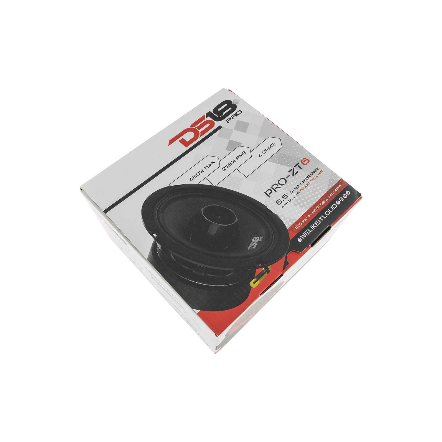 DS18 PRO-ZT6 450 Watts Max Power 4 Ohm 6.5" 2 Way Midrange Stereo Car Audio Speakers