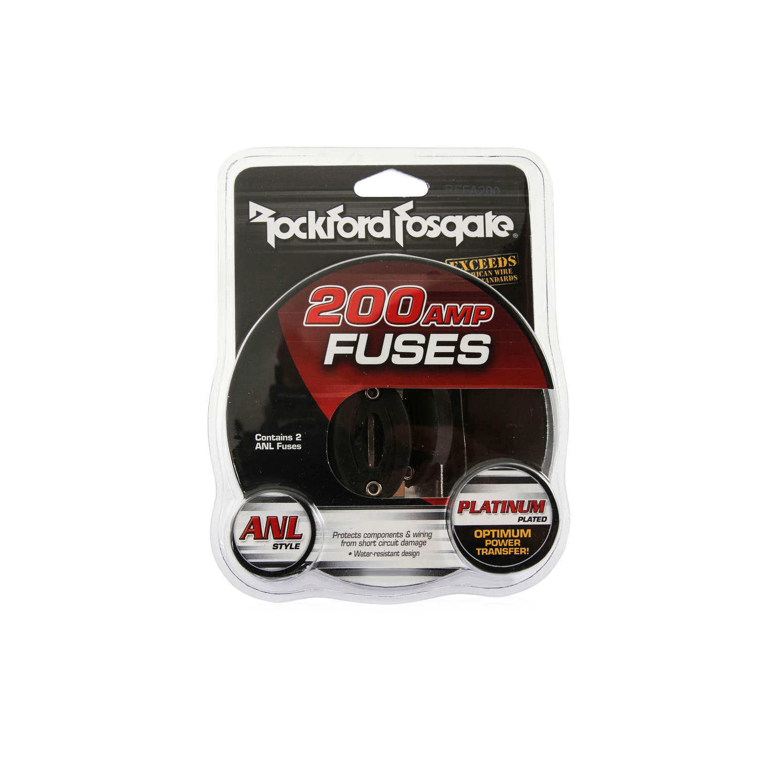 Rockford Fosgate RFFA200 Car Audio Platinum Plated 200 Amp ANL Fuse - Pair