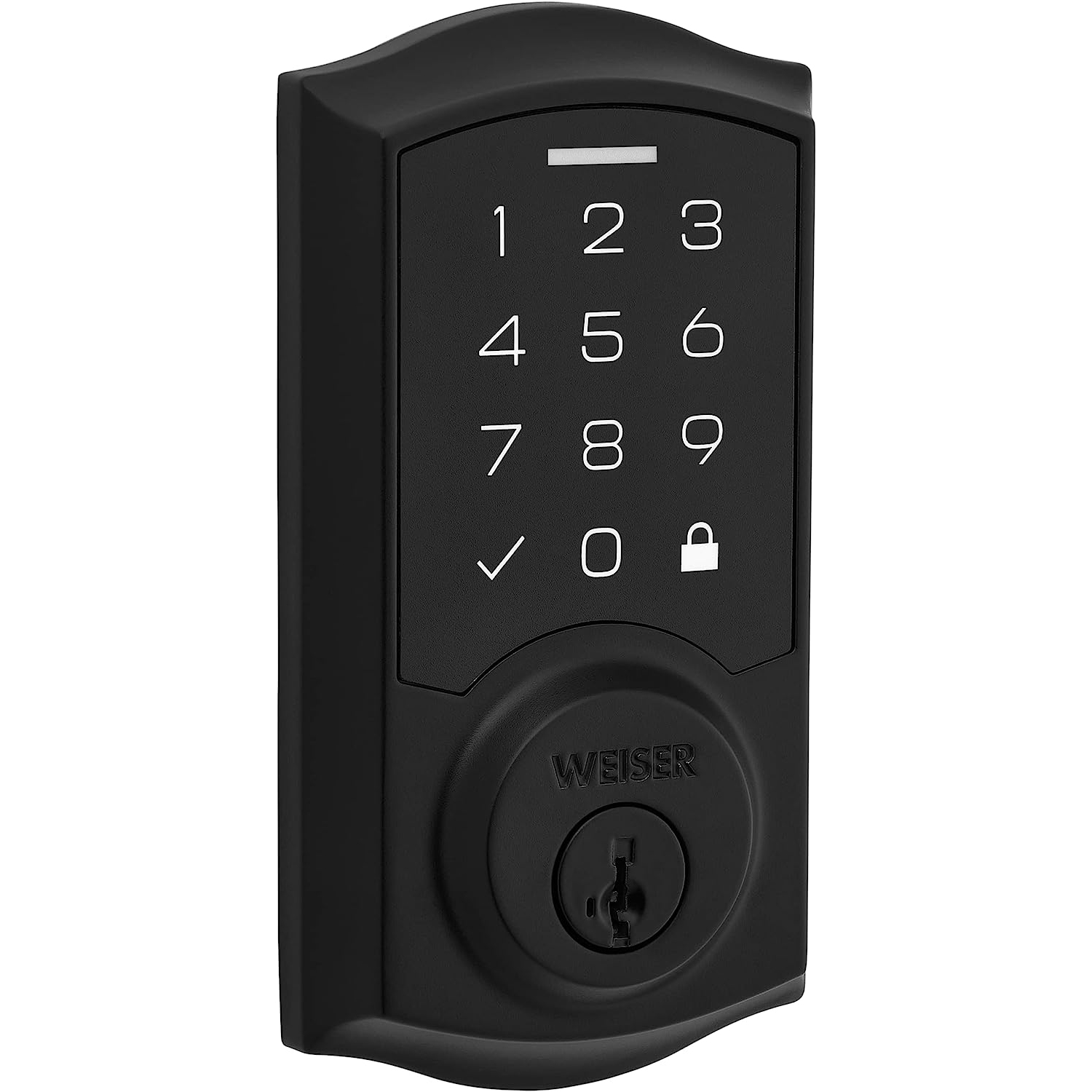 Weiser SmartCode Matte Black Keyless Entry Door Lock/Deadbolt Lock, 10-Button Touchpad Door Lock with Backlit Keypad, Up to 50 User Codes Electronic Door Locks for Front Door