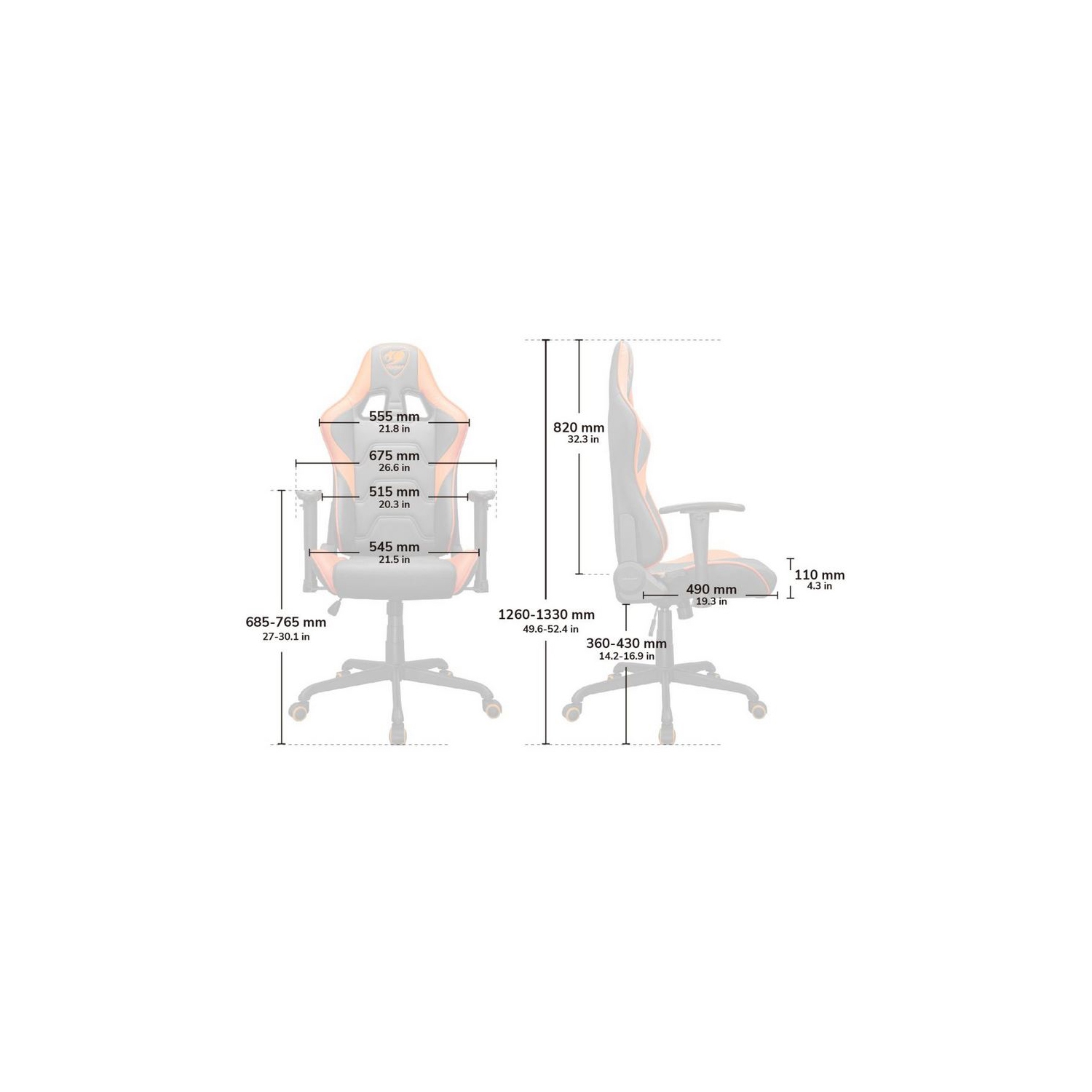 Cougar Armor Elite Office Gaming Chair - Ergonomic, High Back Premium Breathable PVC Leather Reclining Backrest Headrest & Lumbar Cushions, Royal