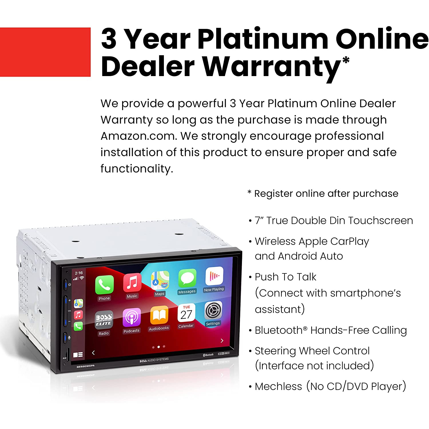 BOSS Audio Systems Elite BE920WCPA Car Stereo System