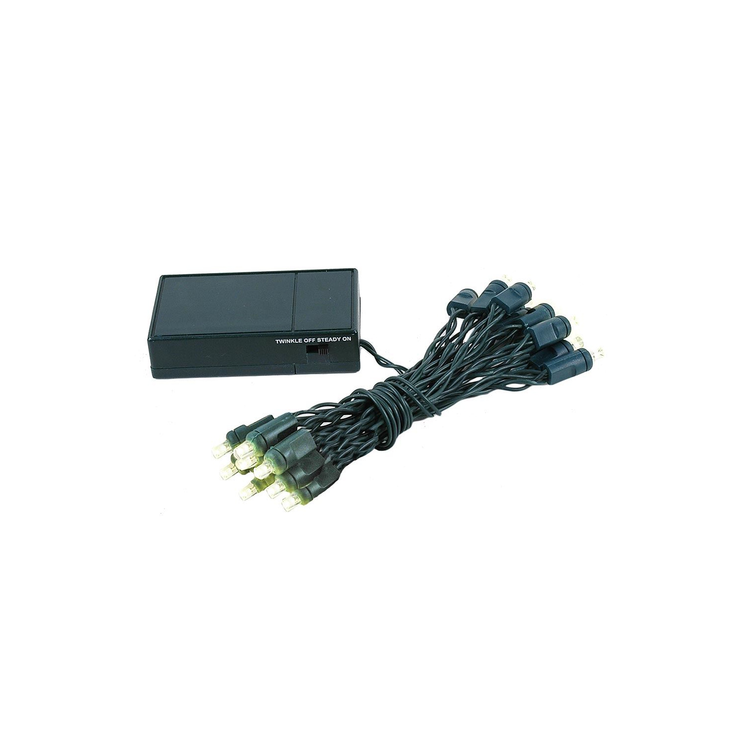 Novelty Lights 20 Light Battery Operated LED Christmas Mini Light Set, Green Wire, 8' Long