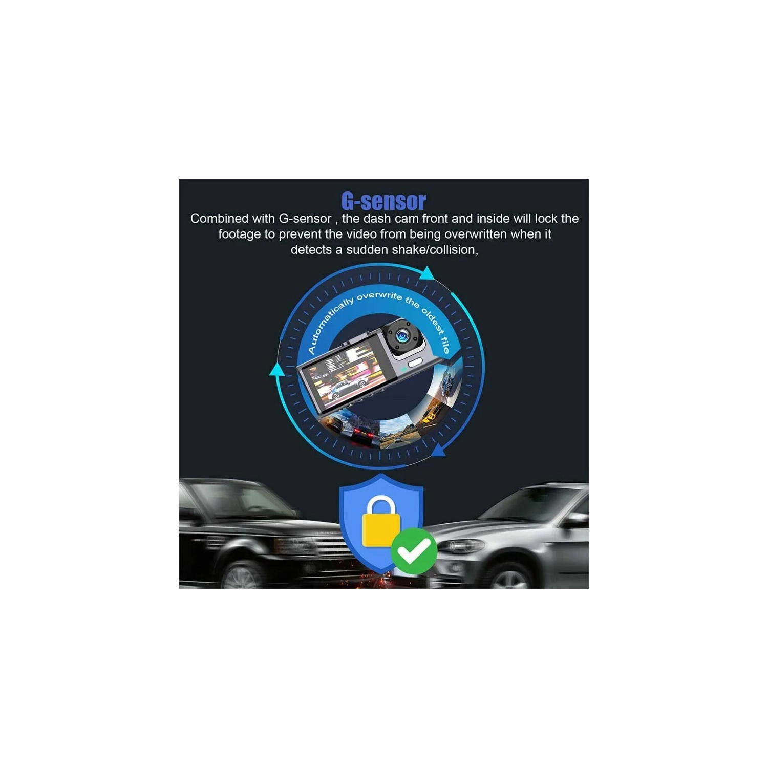 2025 New Version 3 Channel Dash Cam for Cars 1080P Video Recorder Rear View Camera for Vehicle Car DVR Black Box WITH 16GB SD CARD