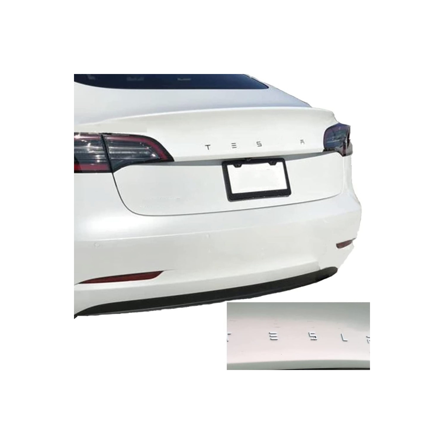 BATTPIT Tesla Model 3 Model Y Model X Model S 3D Black Tesla Emblem Stickers Decal Ornament