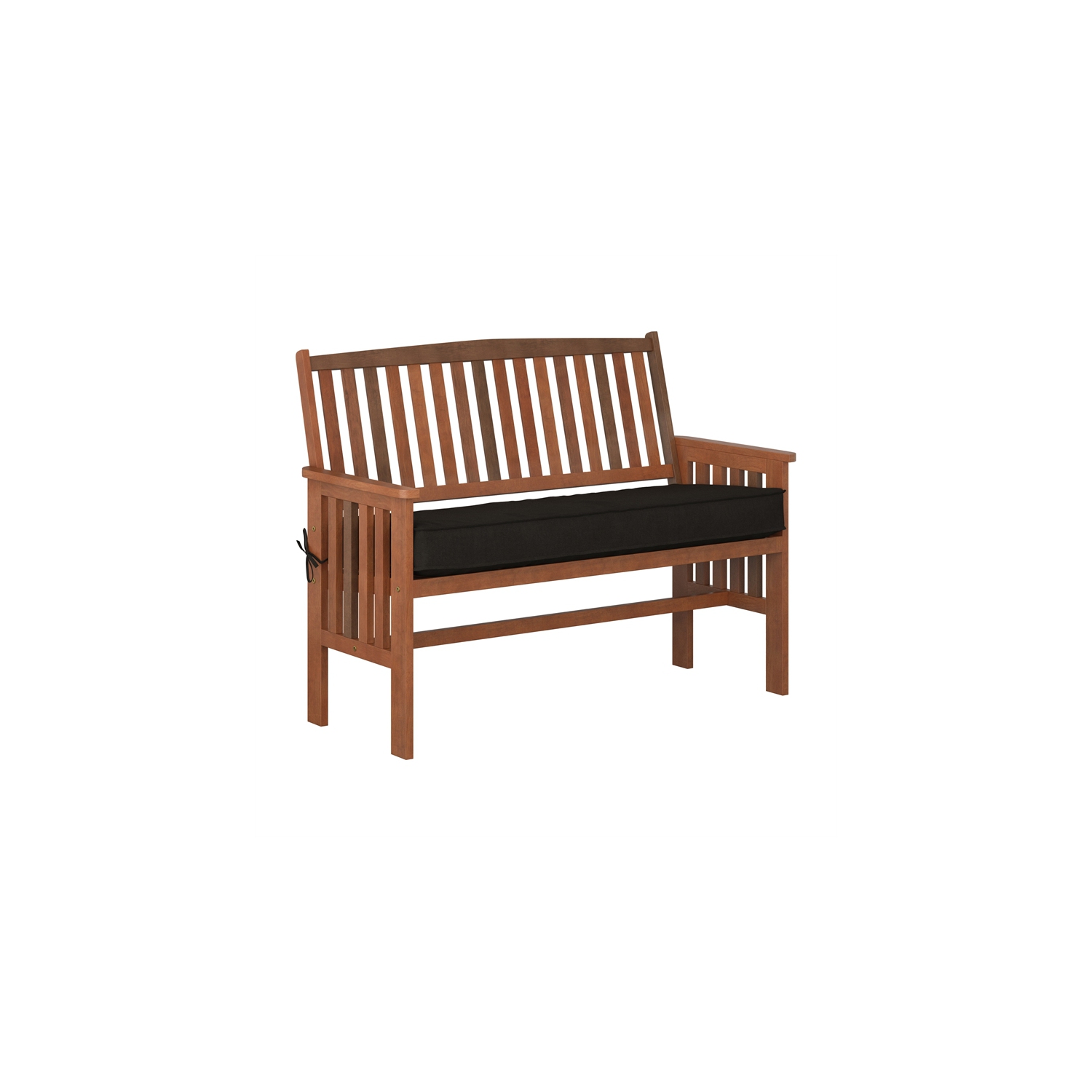 Banc de patio contemporain Miramar - Brun cannelle - Noir