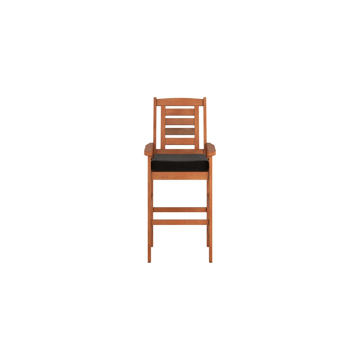 Miramar Contemporary Bar Height Barstool-Set of 2-Cinnamon Brown/Black