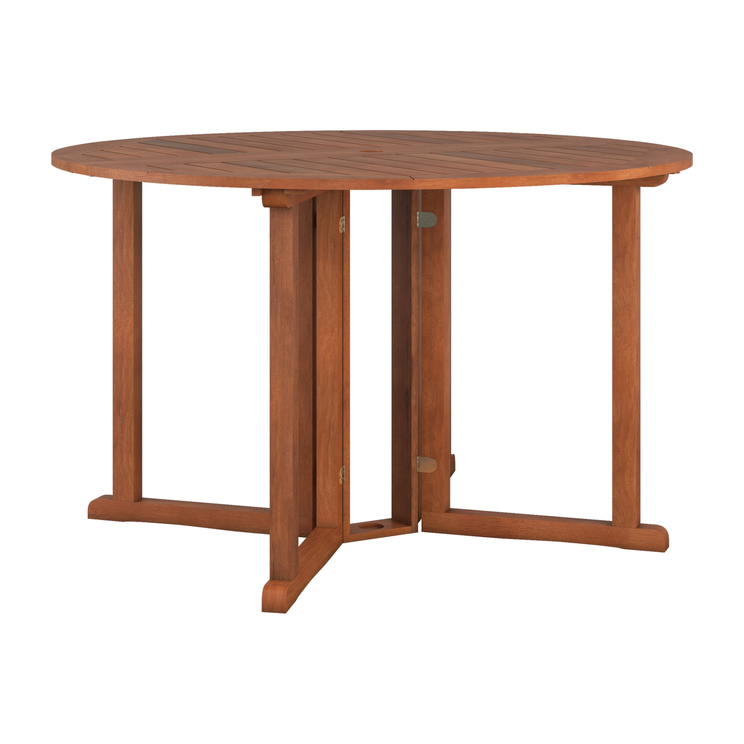 Corliving Miramar 47" Solid Wood Folding Outdoor Patio Dining Table with Drop Leaf