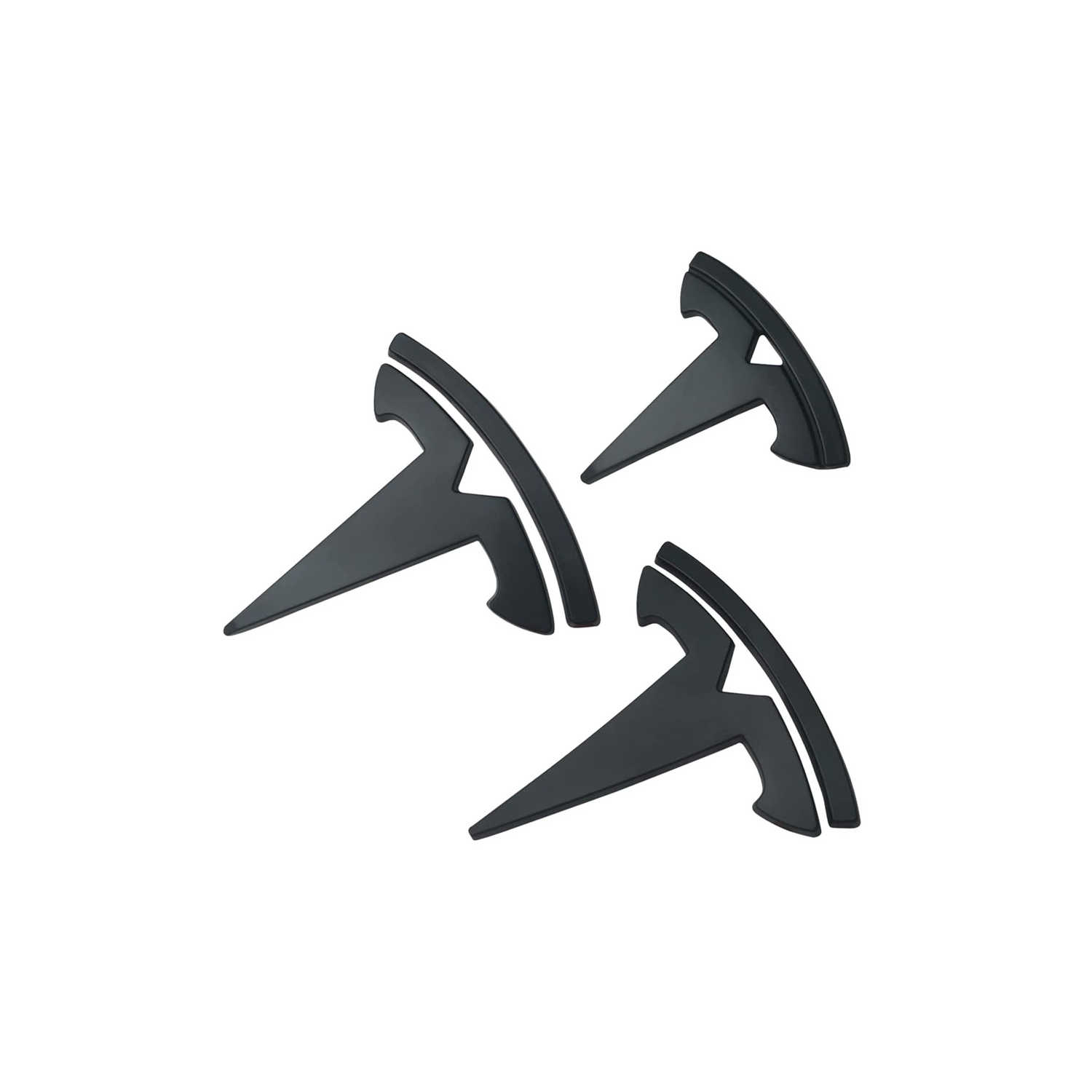 BATTPIT Tesla Model 3 3D Black Tesla Emblem Stickers Decal Ornamentㅣ Tesla Logo x 3