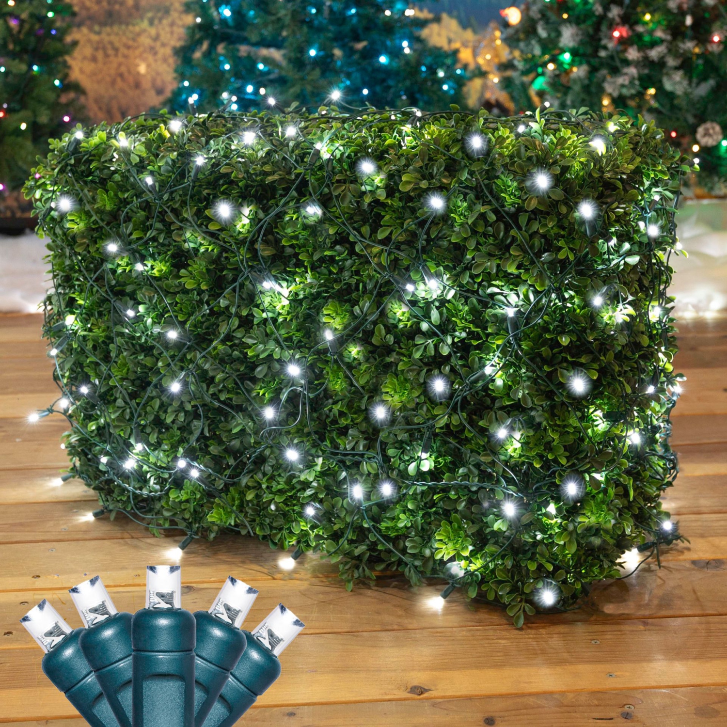 Novelty Lights 4x6 Net Lights, 100 LEDs with 4 Inch Spacing, 5mm Wide ...